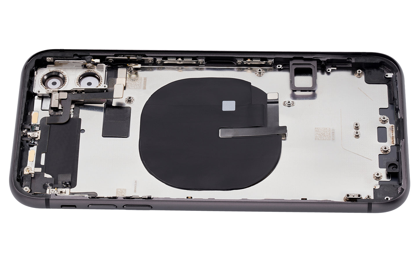 Back Housing W/ Small Components Pre-Installed For iPhone 11 (No Logo) (Aftermarket Plus) (Black)