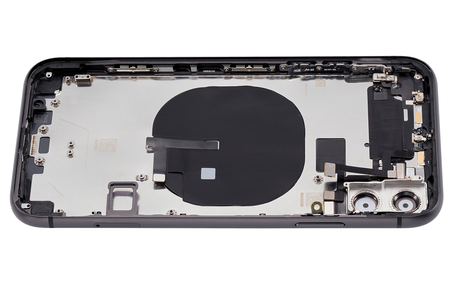 Back Housing W/ Small Components Pre-Installed For iPhone 11 (No Logo) (Aftermarket Plus) (Black)