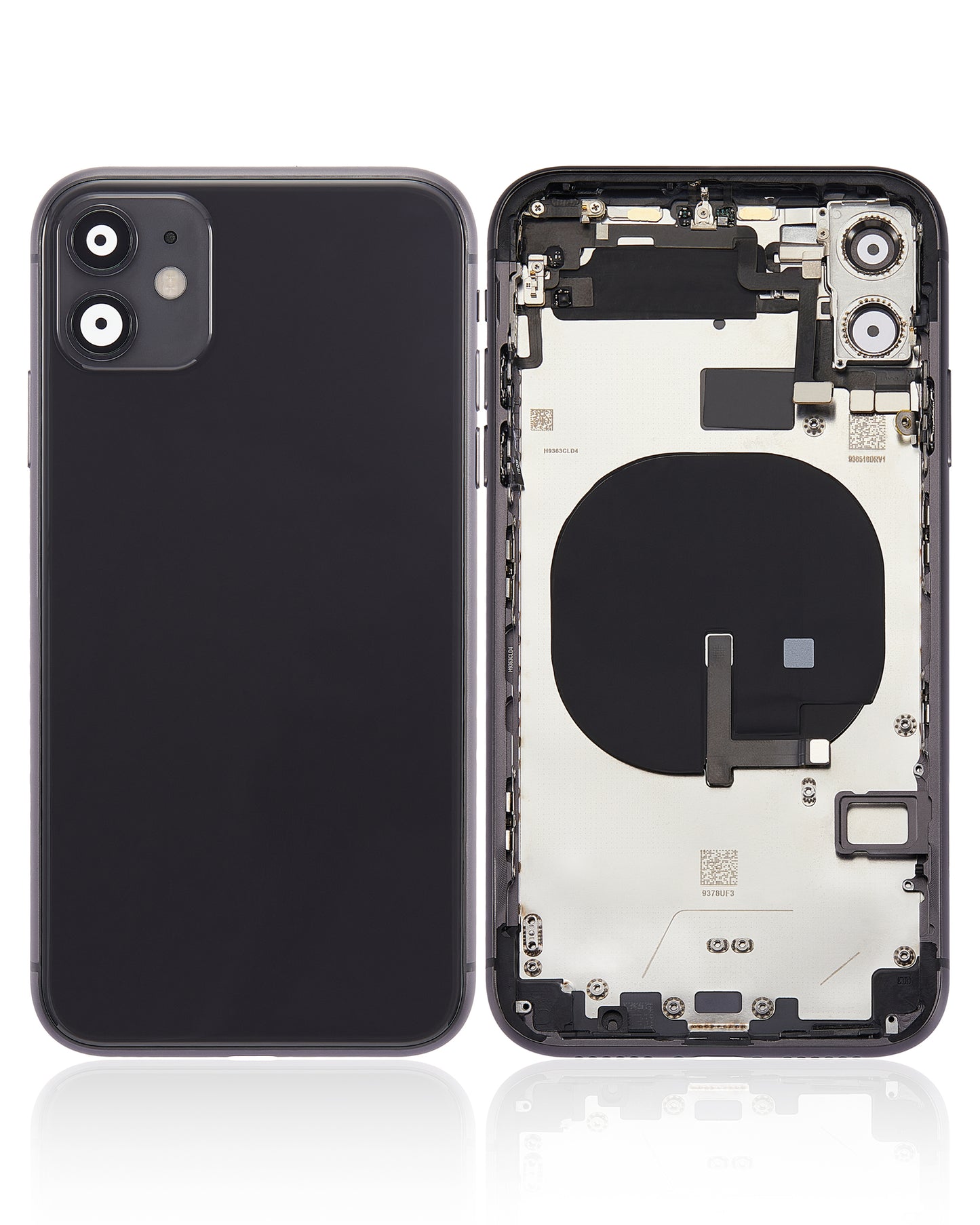 Back Housing W/ Small Components Pre-Installed For iPhone 11 (No Logo) (Aftermarket Plus) (Black)