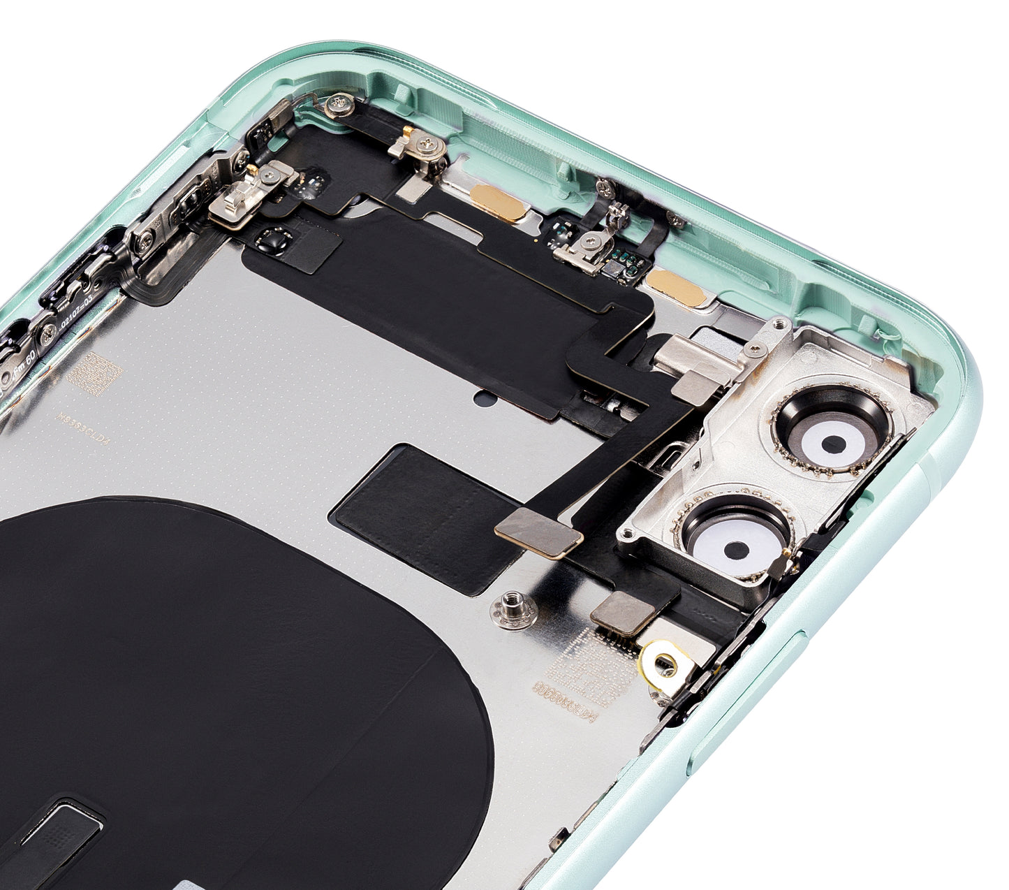 Back Housing W/ Small Components Pre-Installed For iPhone 11 (No Logo) (Aftermarket Plus) (Green)