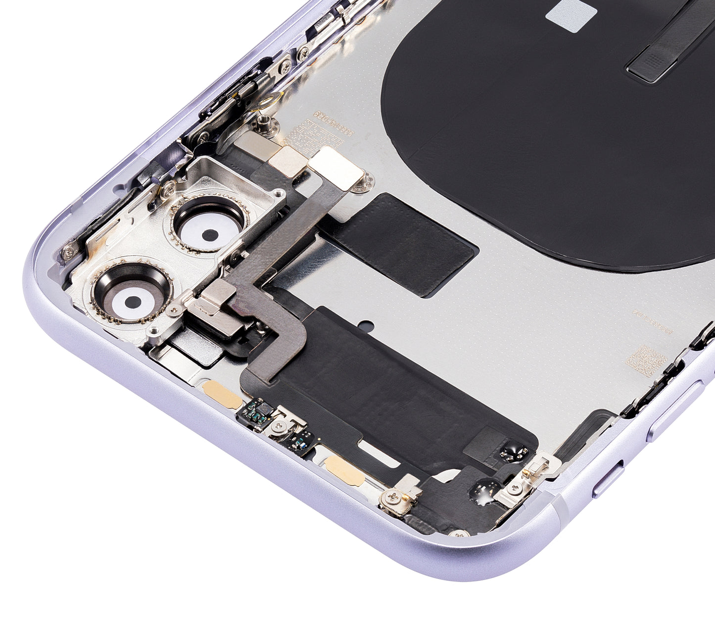 Back Housing W/ Small Components Pre-Installed For iPhone 11 (No Logo) (Aftermarket Plus) (Purple)