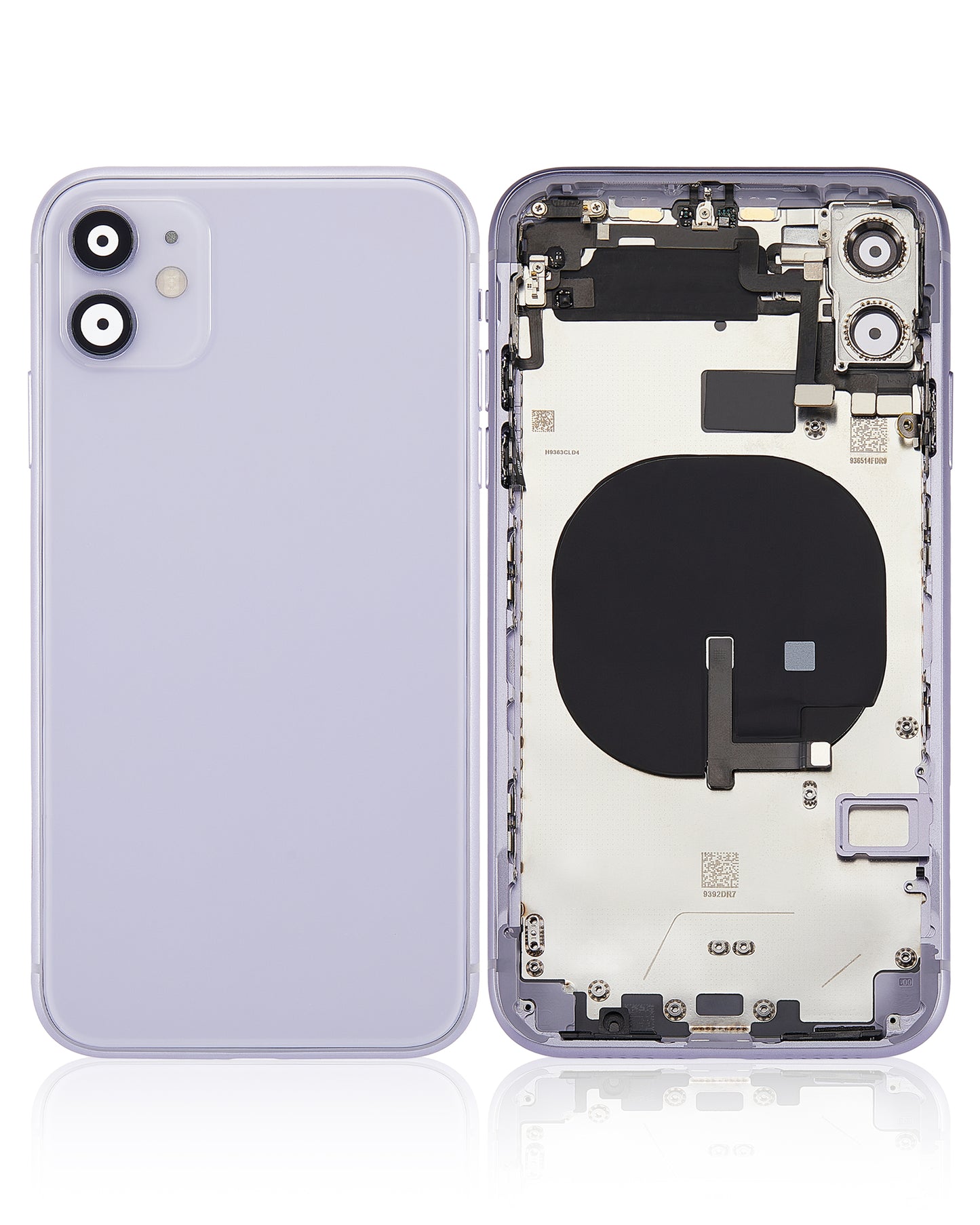 Back Housing W/ Small Components Pre-Installed For iPhone 11 (No Logo) (Aftermarket Plus) (Purple)