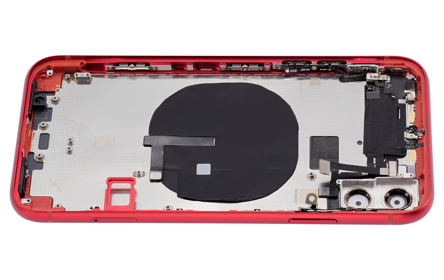 Back Housing W/ Small Components Pre-Installed For iPhone 11 (No Logo) (Aftermarket Plus) (Red)