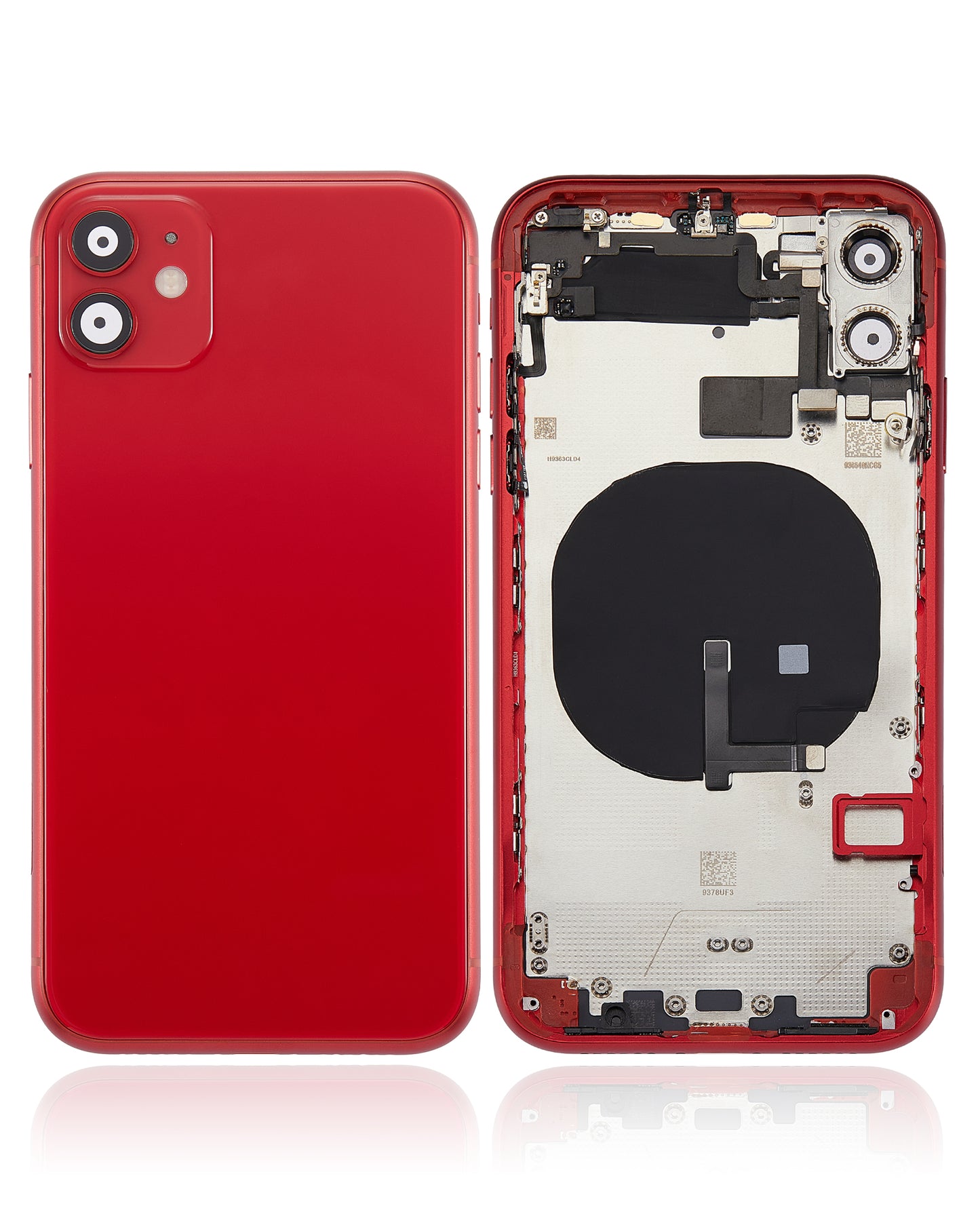 Back Housing W/ Small Components Pre-Installed For iPhone 11 (No Logo) (Aftermarket Plus) (Red)