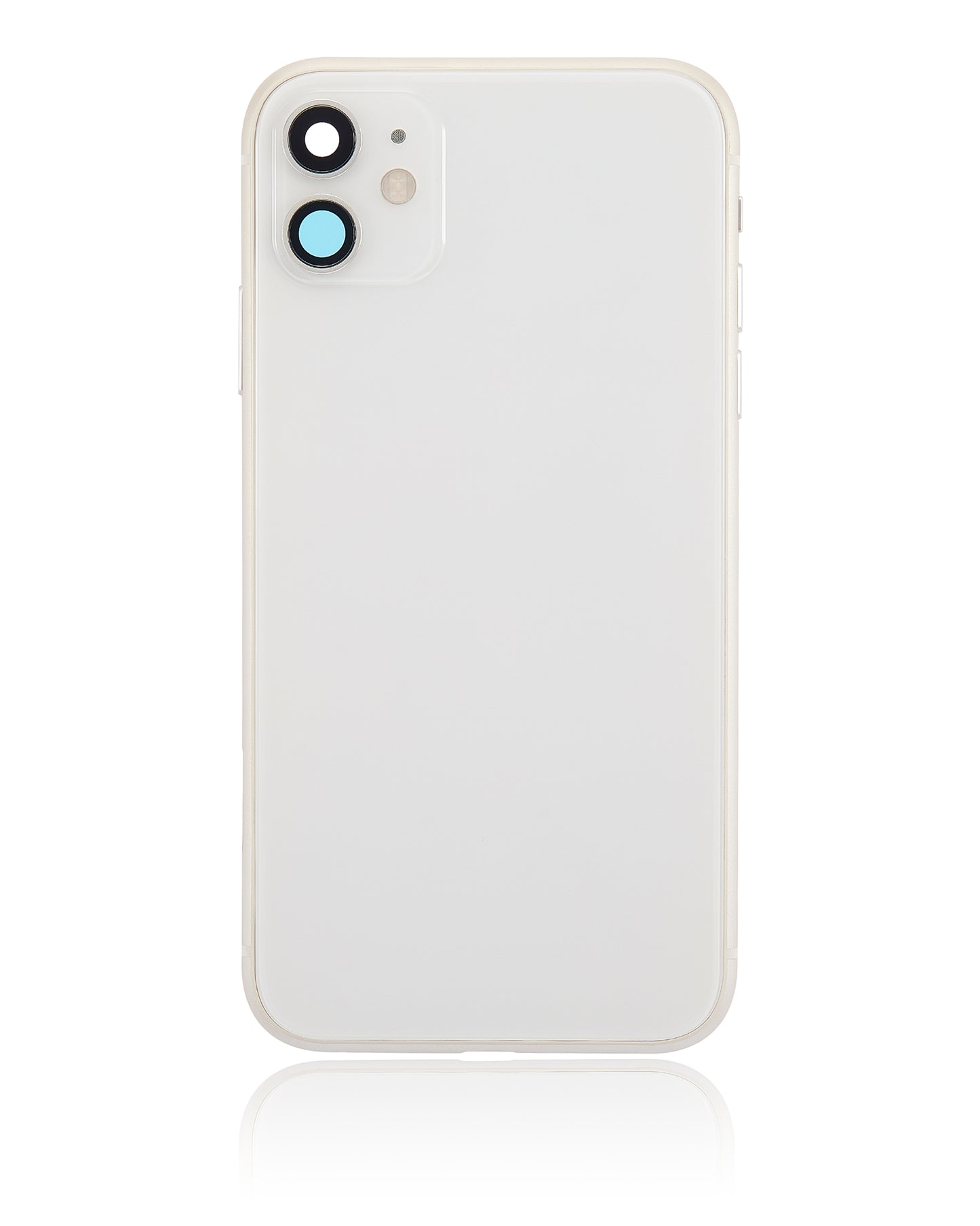 Back Housing W/ Small Components Pre-Installed For iPhone 11 (No Logo) (Aftermarket Plus) (White)