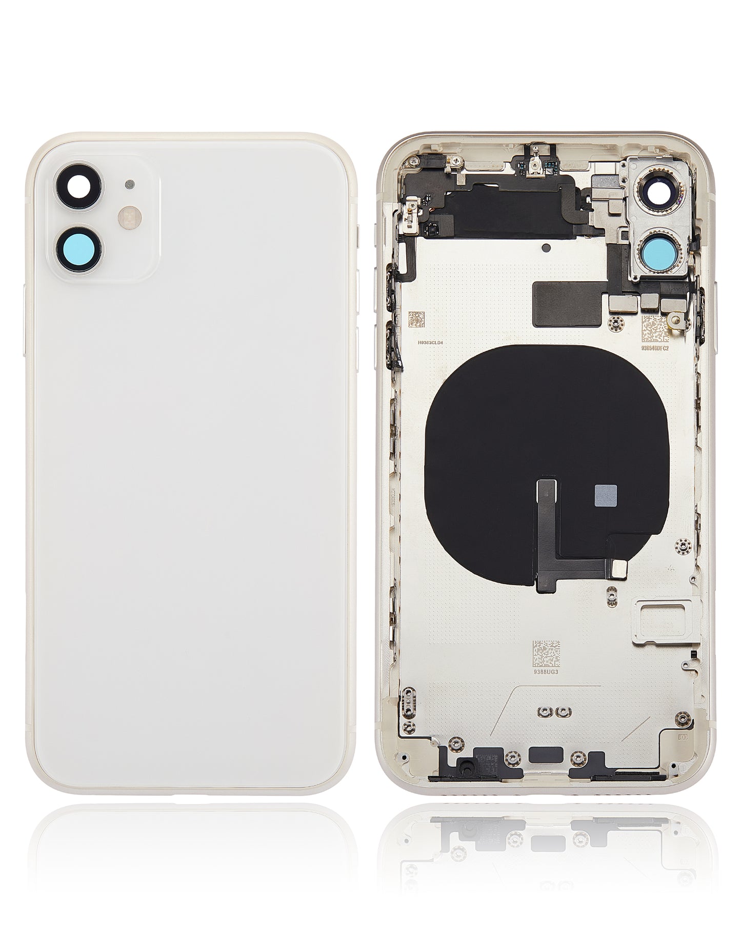 Back Housing W/ Small Components Pre-Installed For iPhone 11 (No Logo) (Aftermarket Plus) (White)