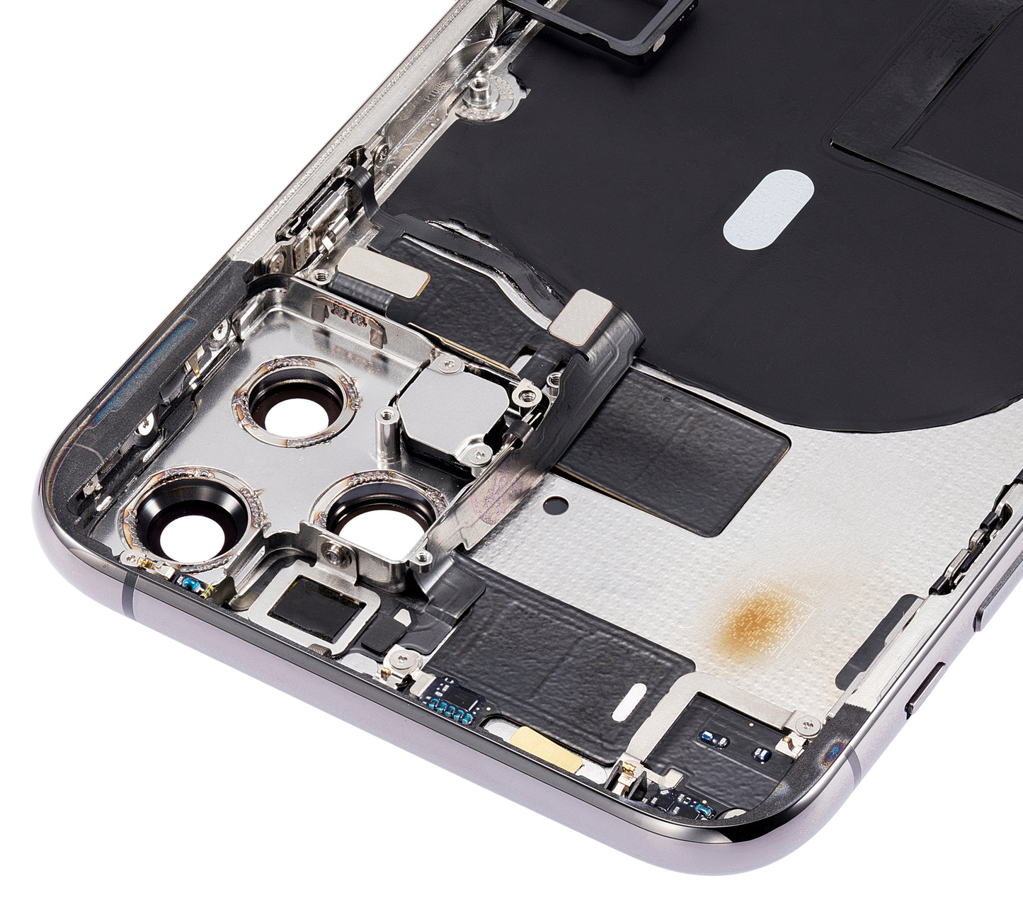 Back Housing W/ Small Components Pre-Installed For iPhone 11 Pro (No Logo) (Aftermarket Plus) (Space Gray)