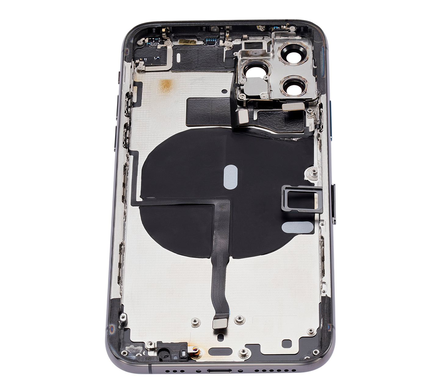 Back Housing W/ Small Components Pre-Installed For iPhone 11 Pro (No Logo) (Aftermarket Plus) (Space Gray)