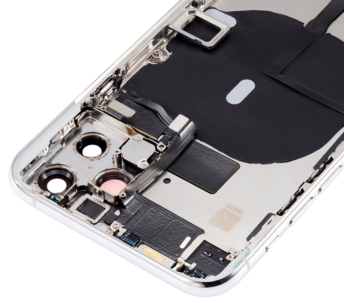 Back Housing W/ Small Components Pre-Installed For iPhone 11 Pro (No Logo) (Aftermarket Plus) (Silver)