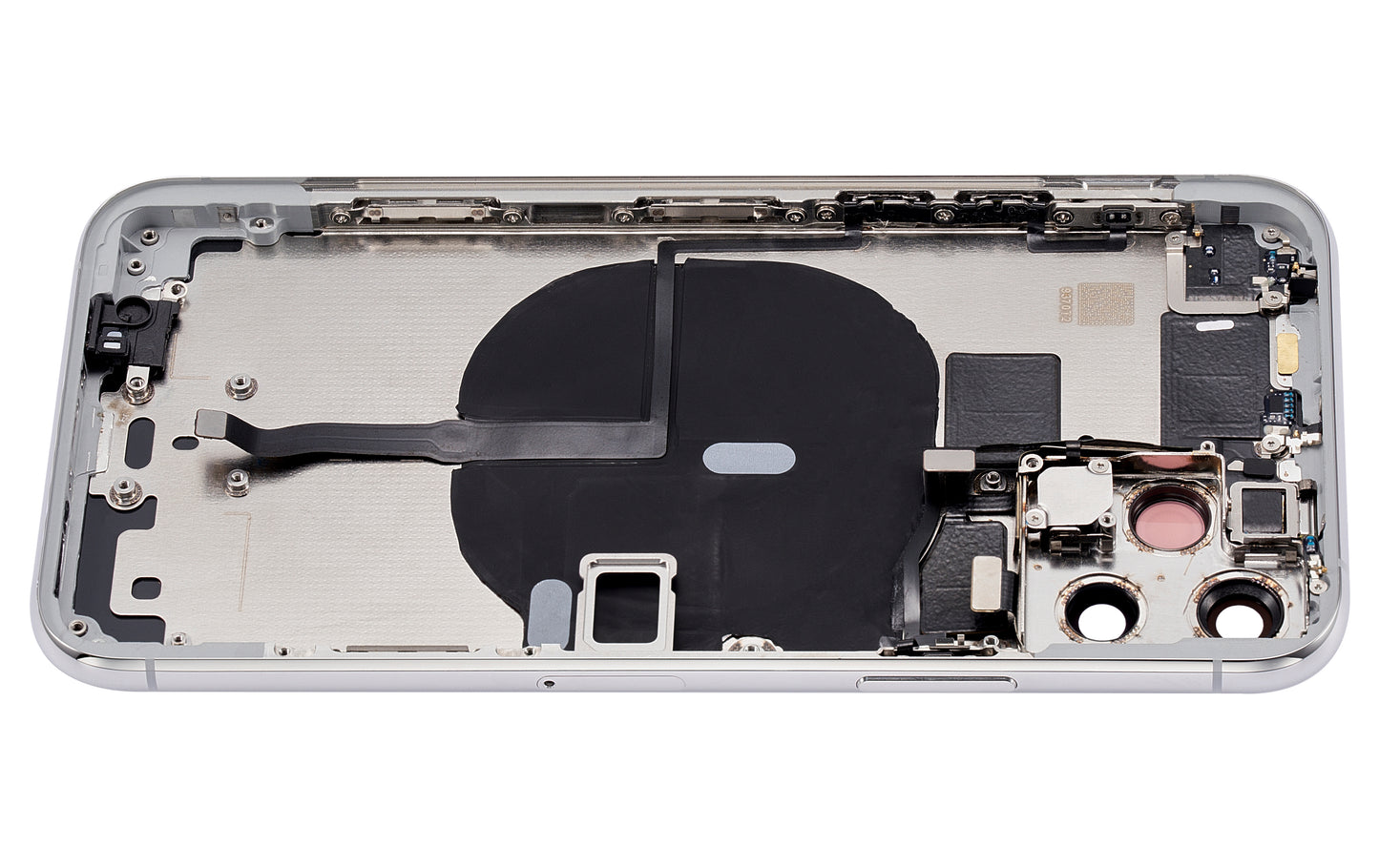 Back Housing W/ Small Components Pre-Installed For iPhone 11 Pro (No Logo) (Aftermarket Plus) (Silver)