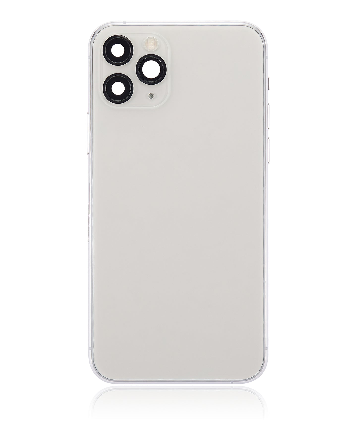 Back Housing W/ Small Components Pre-Installed For iPhone 11 Pro (No Logo) (Aftermarket Plus) (Silver)
