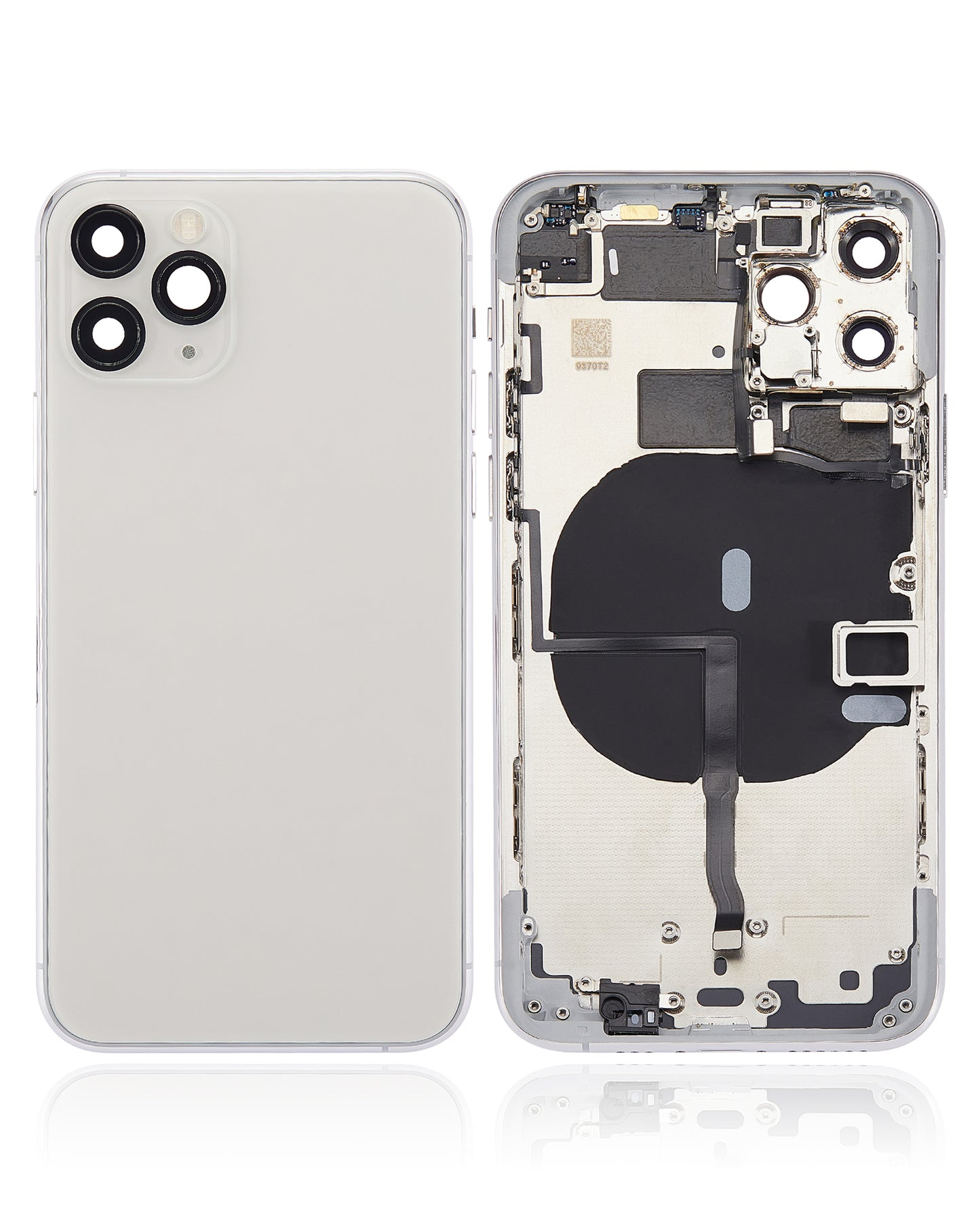 Back Housing W/ Small Components Pre-Installed For iPhone 11 Pro (No Logo) (Aftermarket Plus) (Silver)