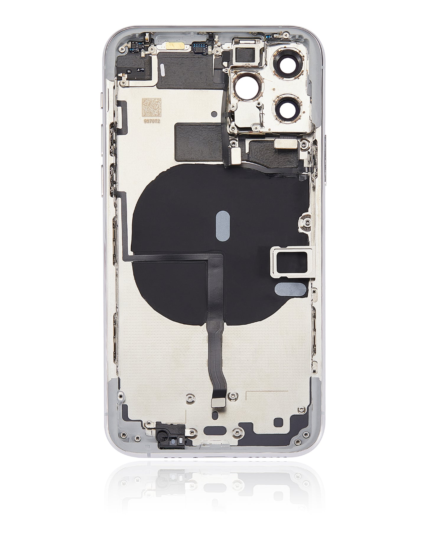 Back Housing W/ Small Components Pre-Installed For iPhone 11 Pro (No Logo) (Aftermarket Plus) (Silver)