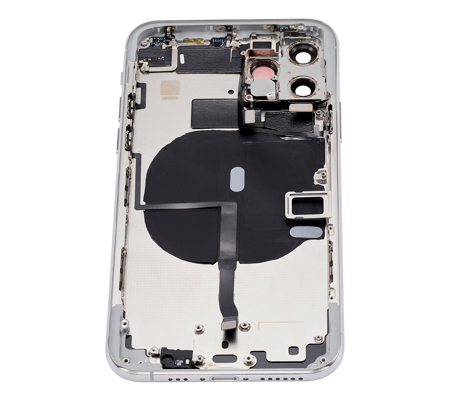 Back Housing W/ Small Components Pre-Installed For iPhone 11 Pro (No Logo) (Aftermarket Plus) (Silver)