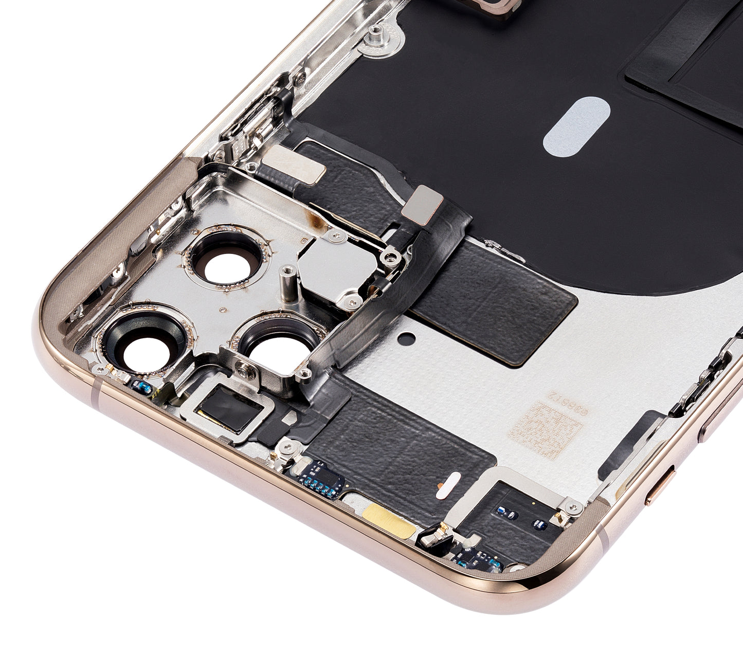 Back Housing W/ Small Components Pre-Installed For iPhone 11 Pro (No Logo) (Aftermarket Plus) (Gold)