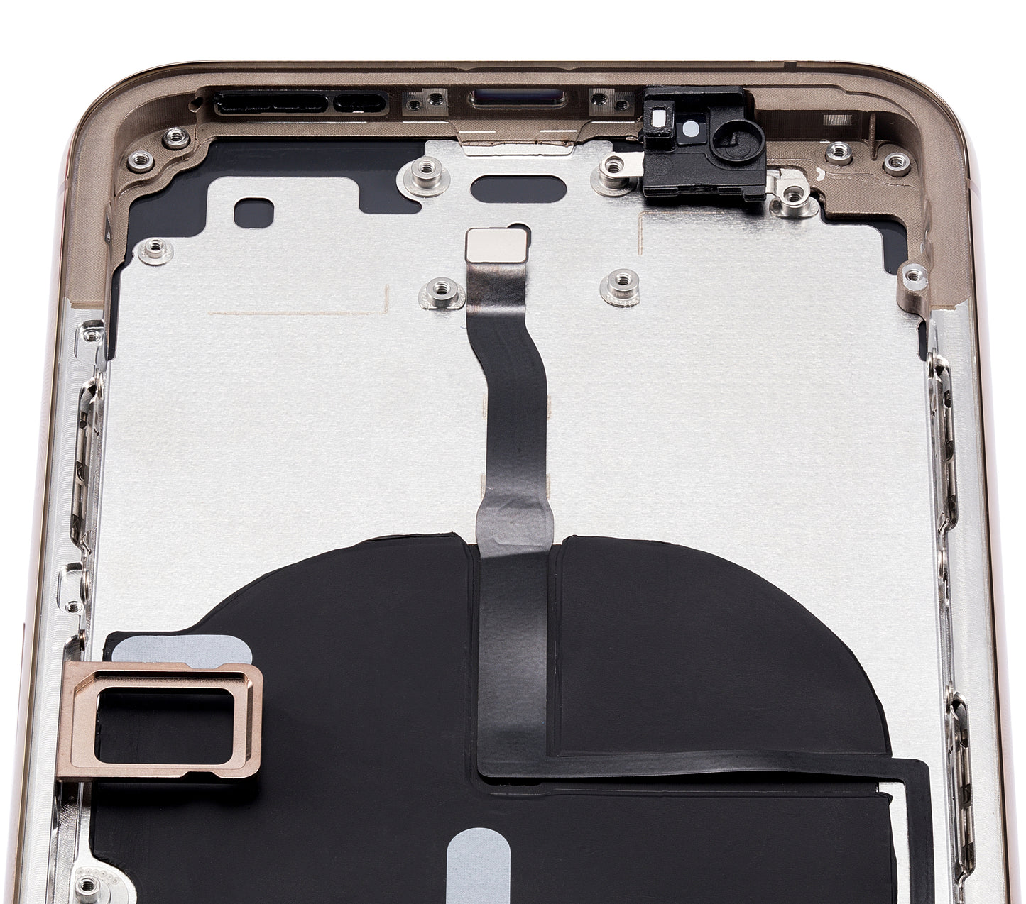 Back Housing W/ Small Components Pre-Installed For iPhone 11 Pro (No Logo) (Aftermarket Plus) (Gold)