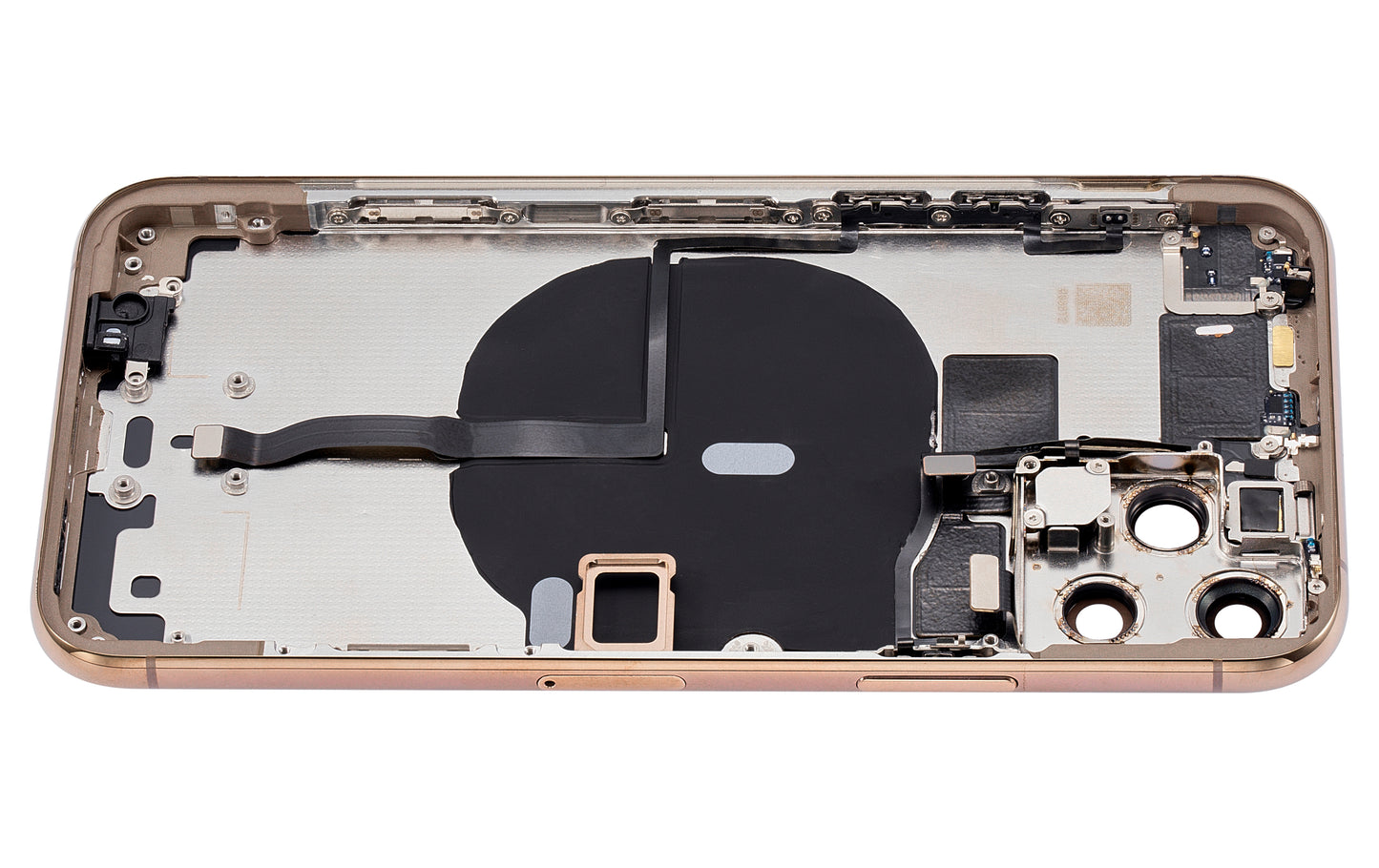 Back Housing W/ Small Components Pre-Installed For iPhone 11 Pro (No Logo) (Aftermarket Plus) (Gold)