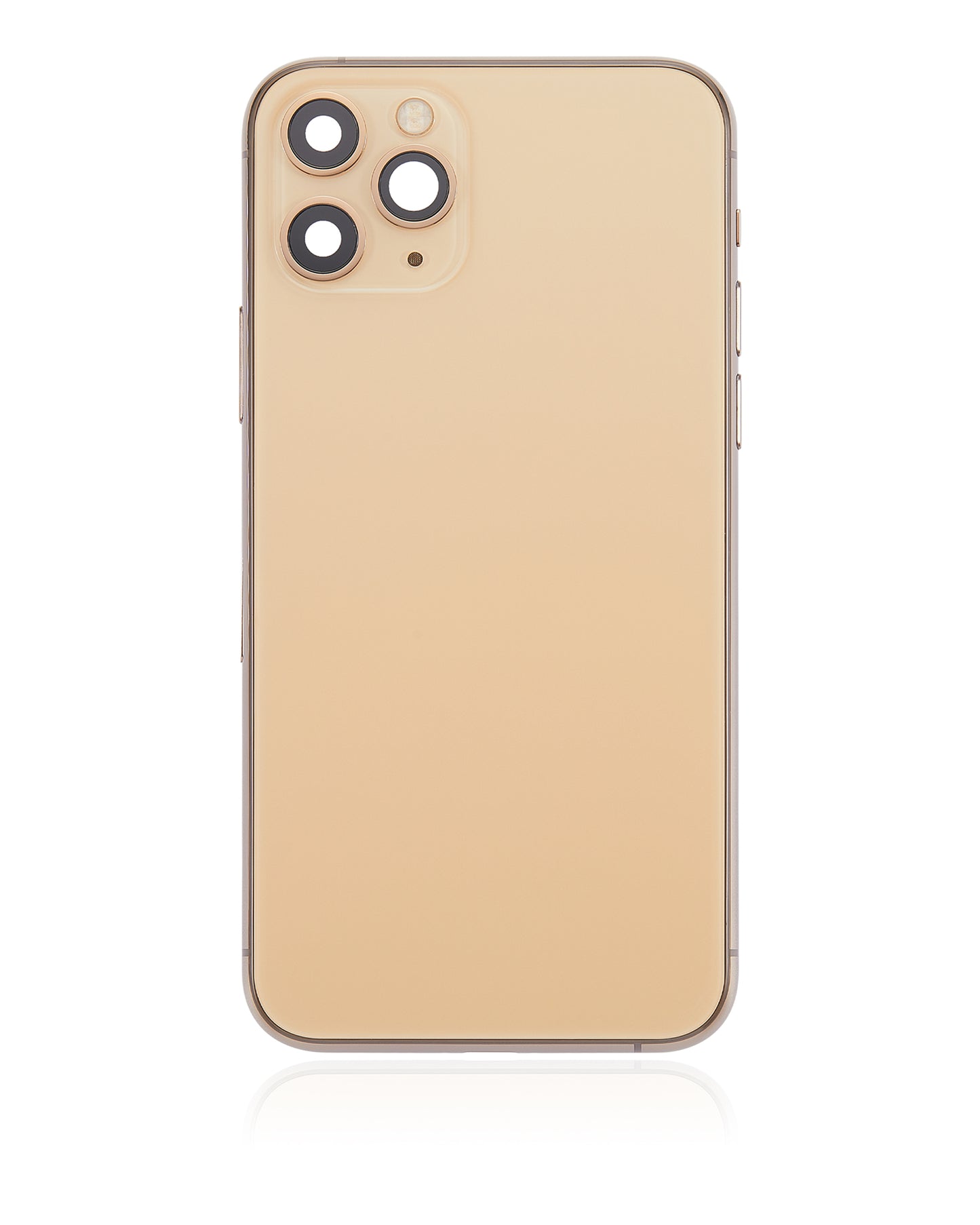 Back Housing W/ Small Components Pre-Installed For iPhone 11 Pro (No Logo) (Aftermarket Plus) (Gold)