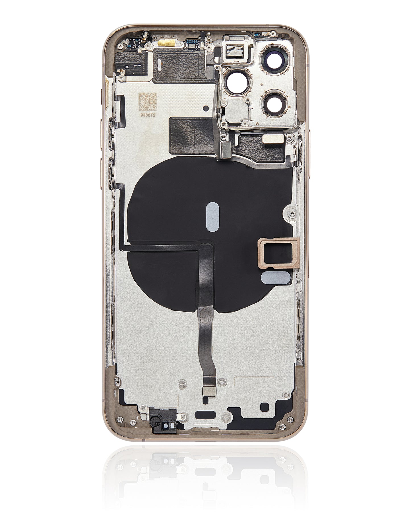 Back Housing W/ Small Components Pre-Installed For iPhone 11 Pro (No Logo) (Aftermarket Plus) (Gold)