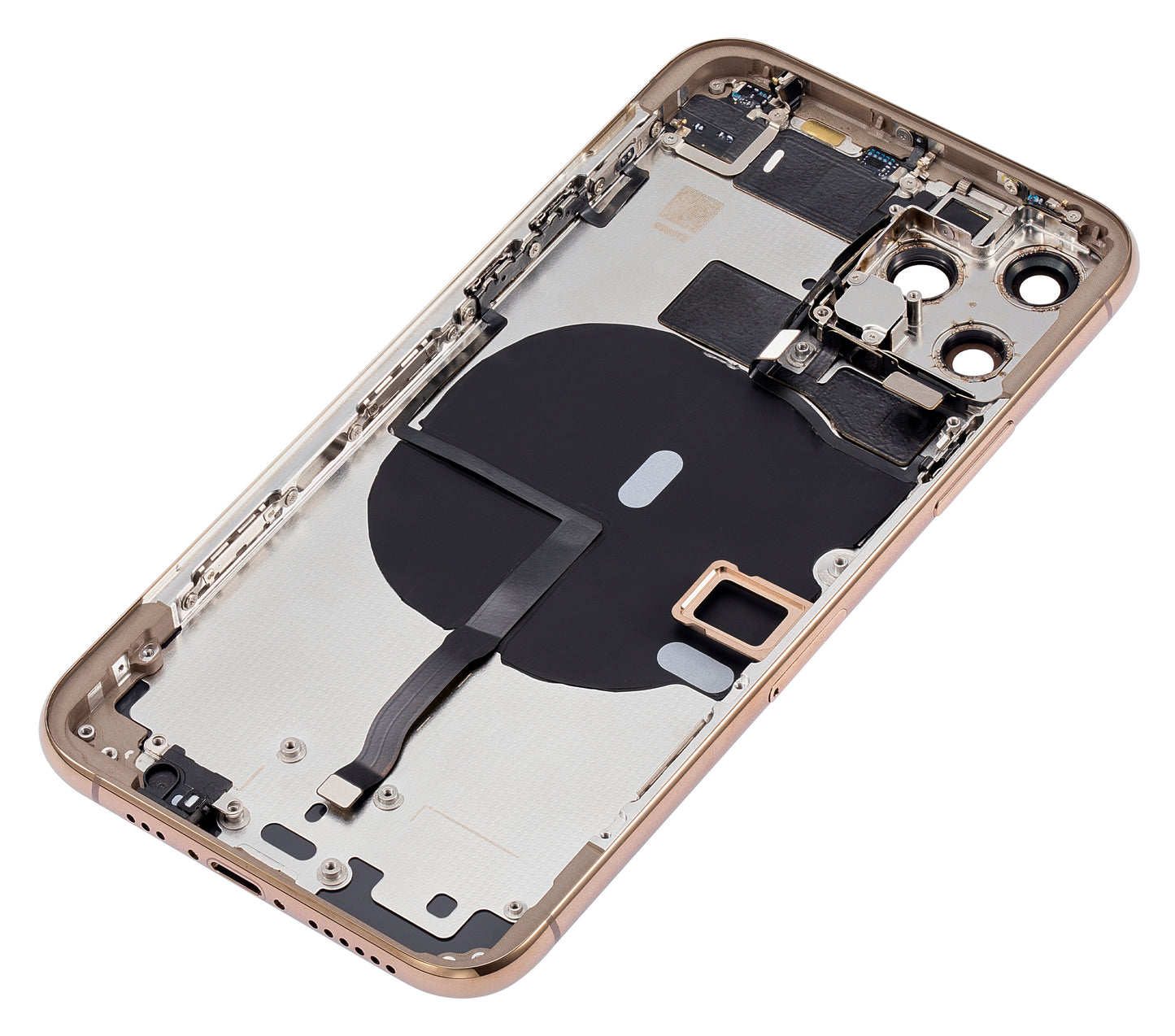 Back Housing W/ Small Components Pre-Installed For iPhone 11 Pro (No Logo) (Aftermarket Plus) (Gold)