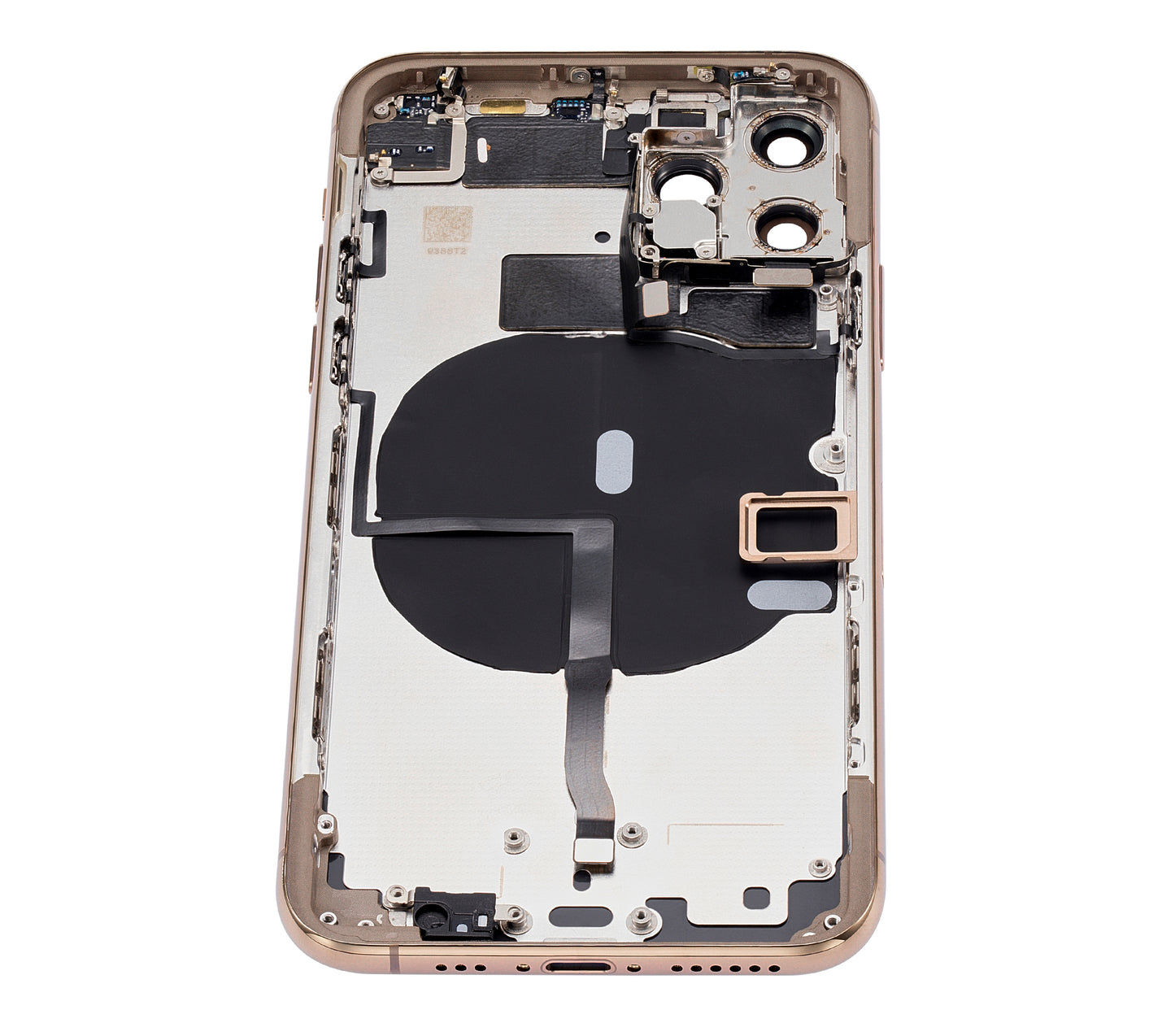 Back Housing W/ Small Components Pre-Installed For iPhone 11 Pro (No Logo) (Aftermarket Plus) (Gold)