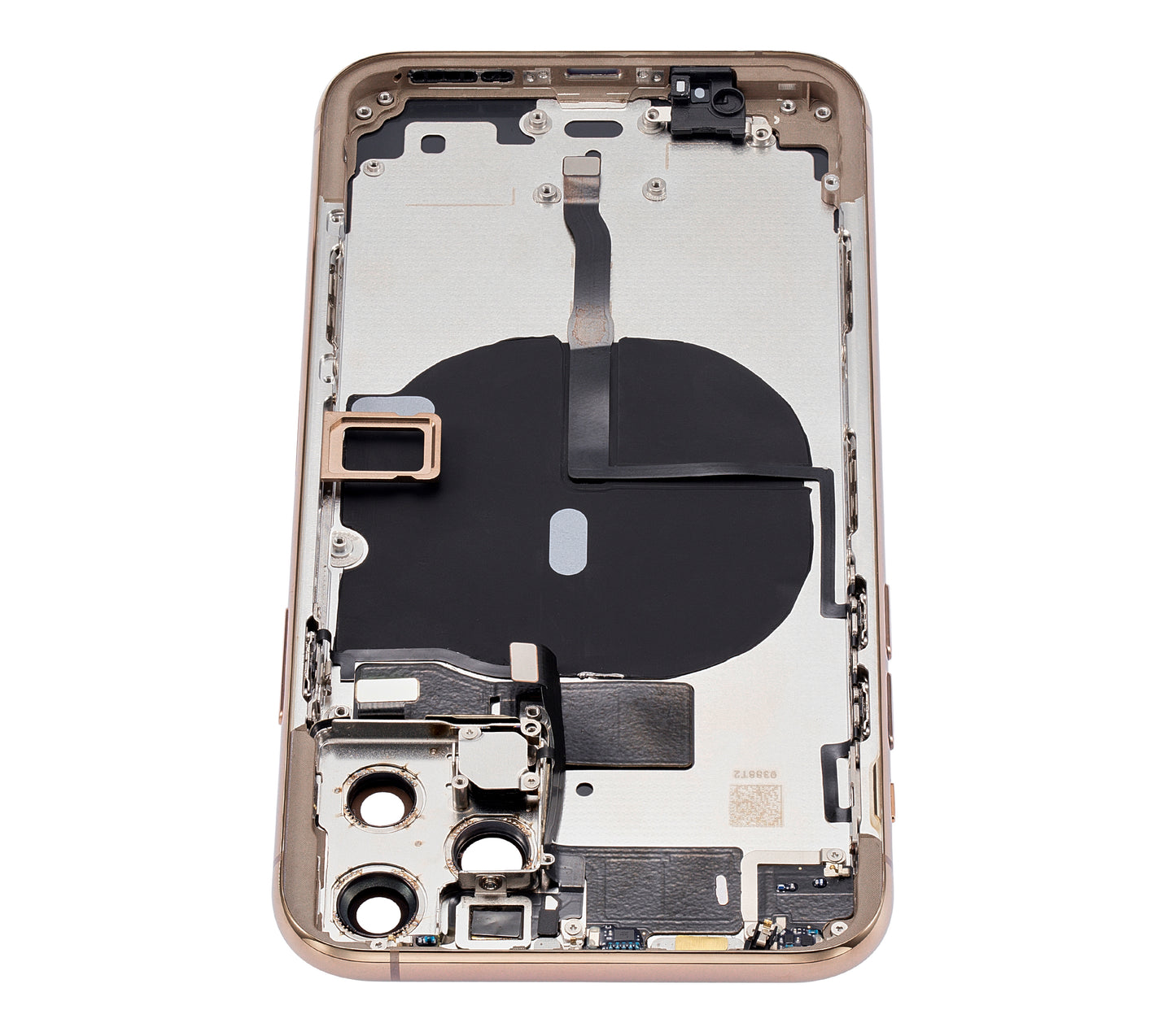 Back Housing W/ Small Components Pre-Installed For iPhone 11 Pro (No Logo) (Aftermarket Plus) (Gold)