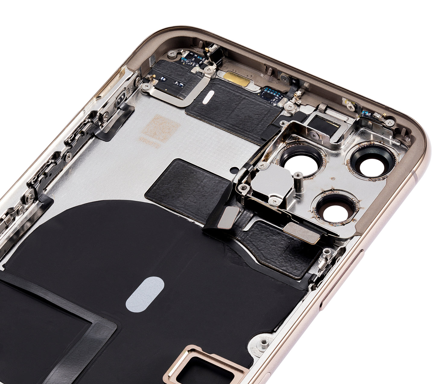 Back Housing W/ Small Components Pre-Installed For iPhone 11 Pro (No Logo) (Aftermarket Plus) (Gold)