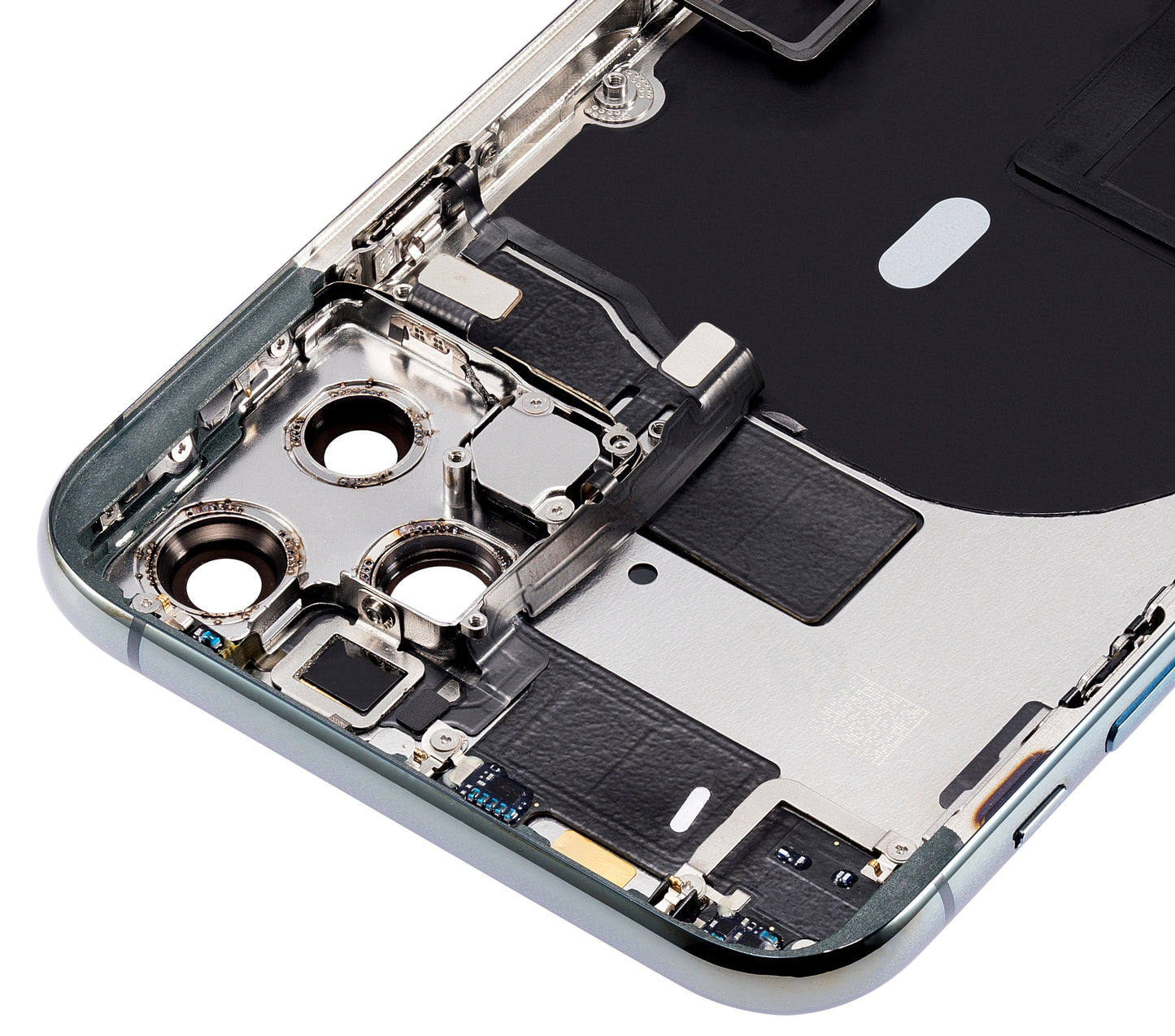 Back Housing W/ Small Components Pre-Installed For iPhone 11 Pro (No Logo) (Aftermarket Plus) (Midnight Green)