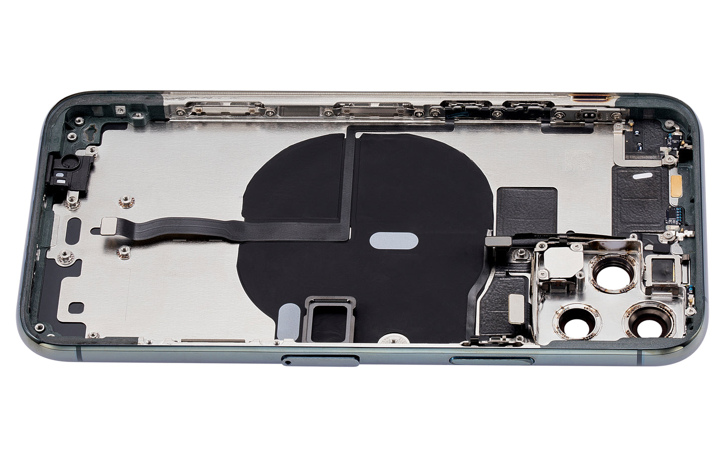 Back Housing W/ Small Components Pre-Installed For iPhone 11 Pro (No Logo) (Aftermarket Plus) (Midnight Green)