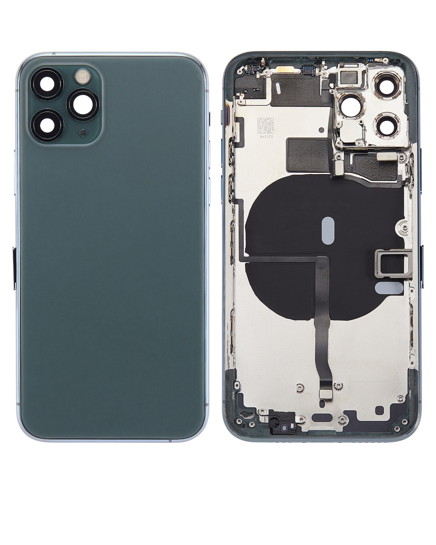 Back Housing W/ Small Components Pre-Installed For iPhone 11 Pro (No Logo) (Aftermarket Plus) (Midnight Green)