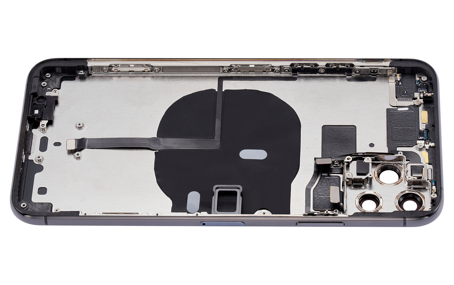 Back Housing W/ Small Components Pre-Installed For iPhone 11 Pro Max (No Logo) (Aftermarket Plus) (Space Gray)