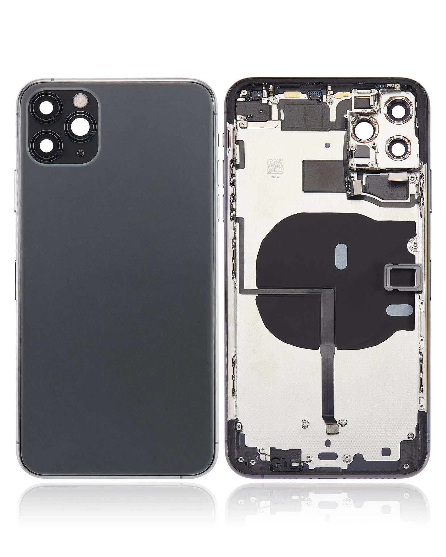 Back Housing W/ Small Components Pre-Installed For iPhone 11 Pro Max (No Logo) (Aftermarket Plus) (Space Gray)