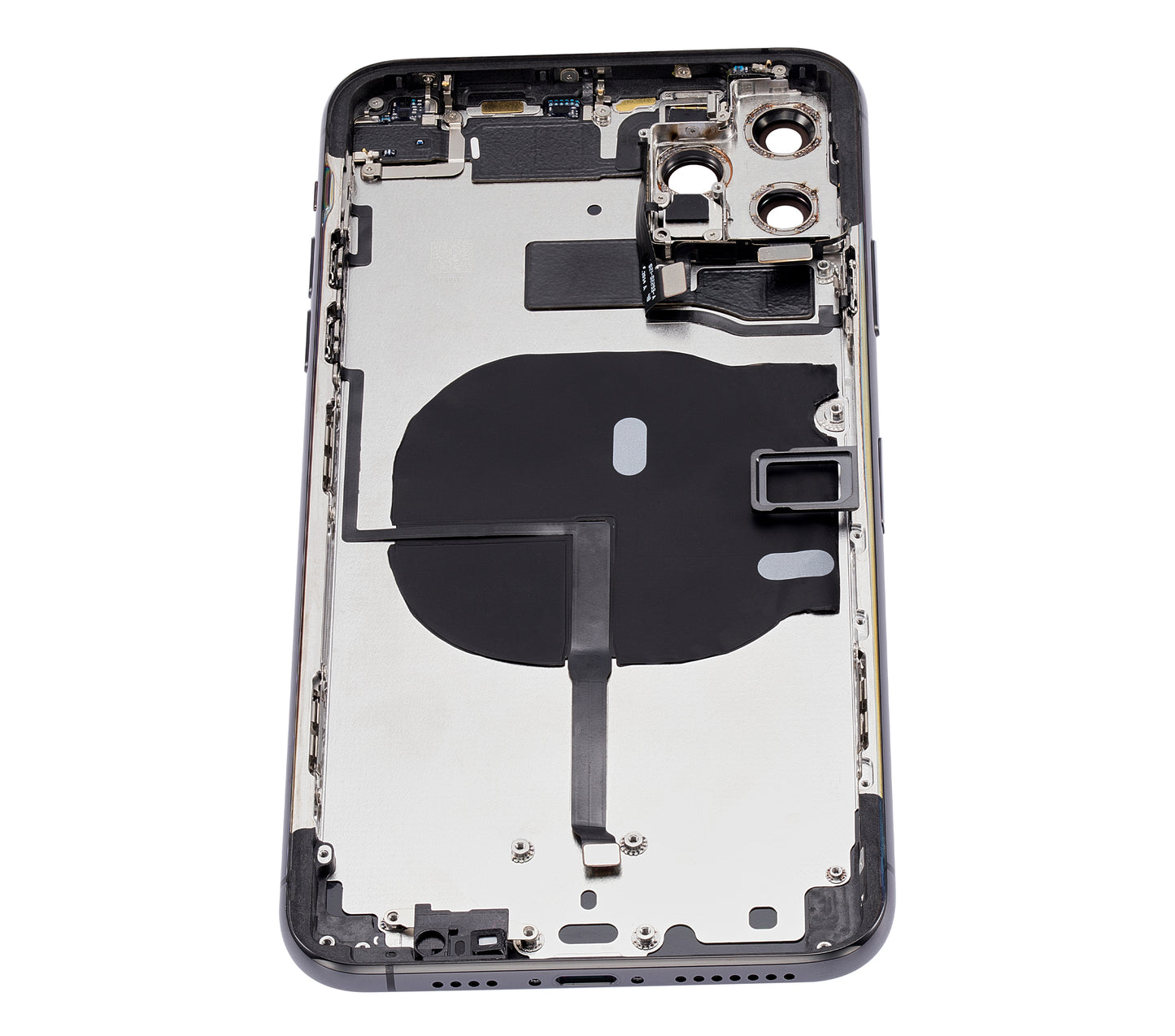 Back Housing W/ Small Components Pre-Installed For iPhone 11 Pro Max (No Logo) (Aftermarket Plus) (Space Gray)