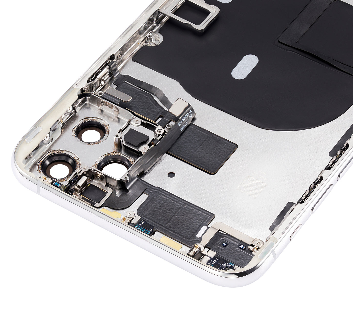 Back Housing W/ Small Components Pre-Installed For iPhone 11 Pro Max (No Logo) (Aftermarket Plus) (Silver)