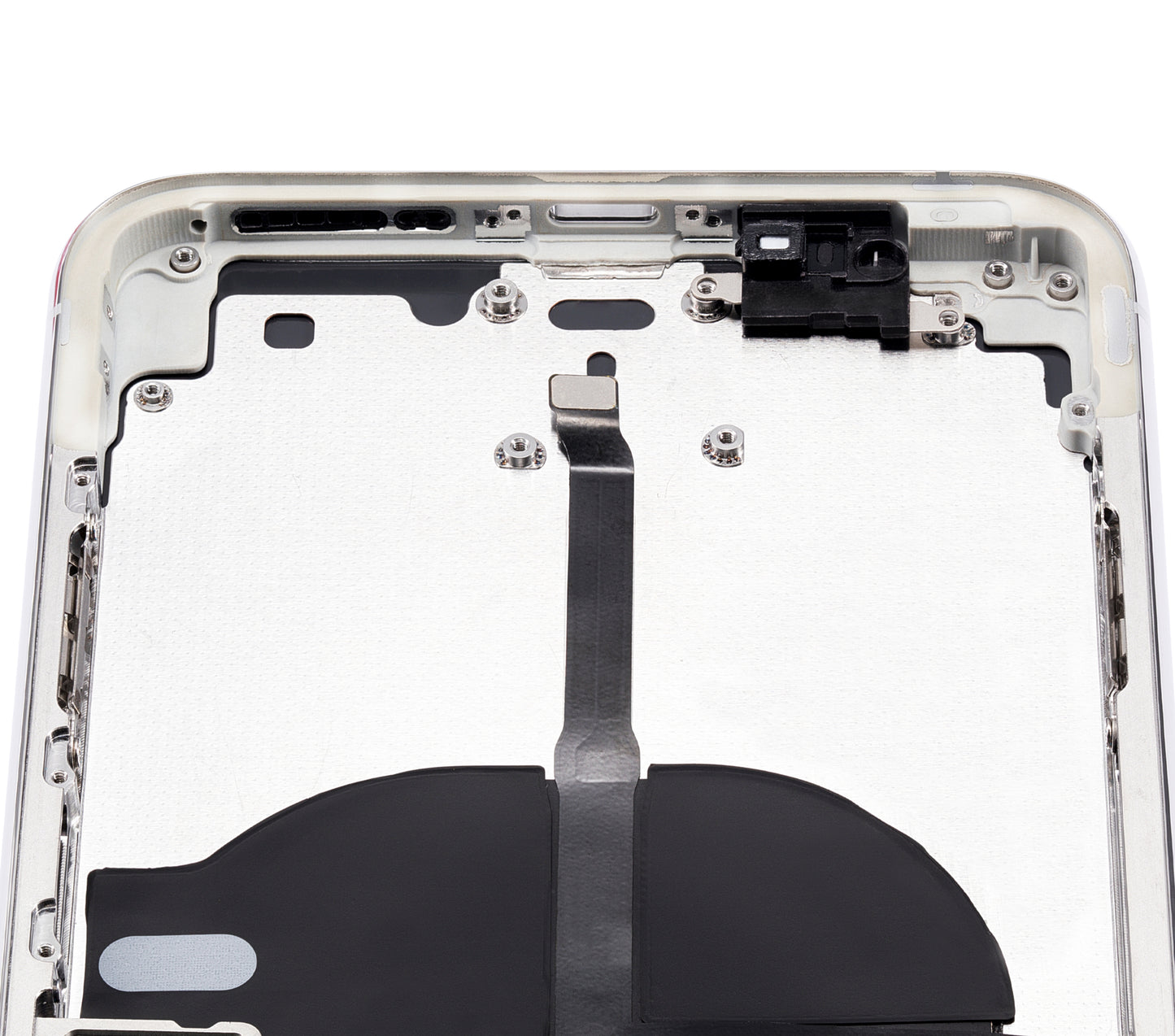 Back Housing W/ Small Components Pre-Installed For iPhone 11 Pro Max (No Logo) (Aftermarket Plus) (Silver)
