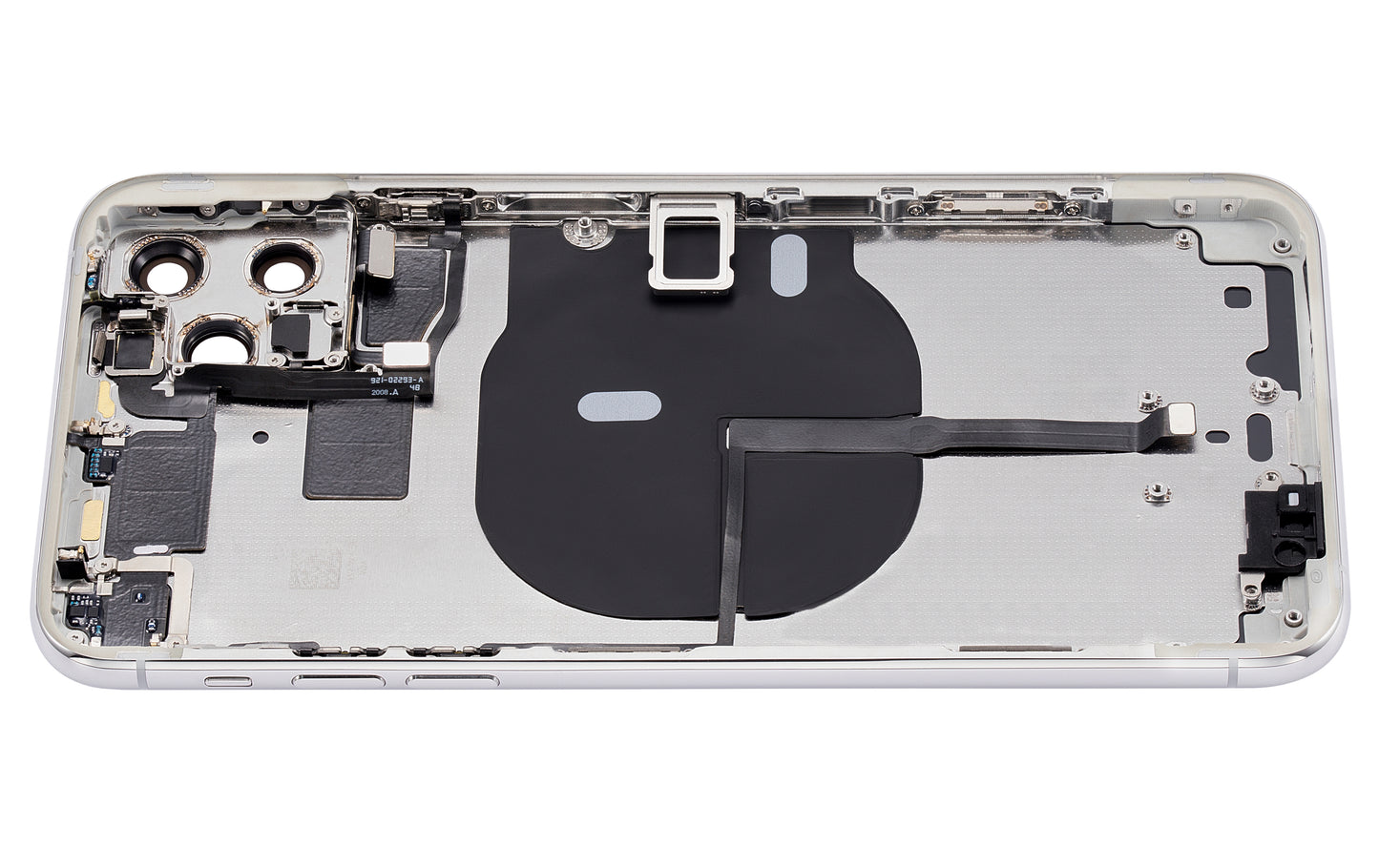 Back Housing W/ Small Components Pre-Installed For iPhone 11 Pro Max (No Logo) (Aftermarket Plus) (Silver)