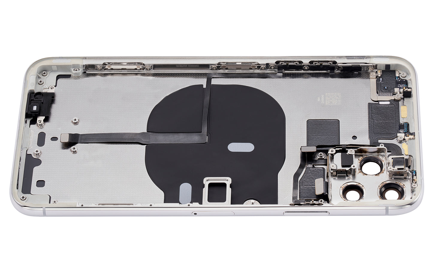 Back Housing W/ Small Components Pre-Installed For iPhone 11 Pro Max (No Logo) (Aftermarket Plus) (Silver)
