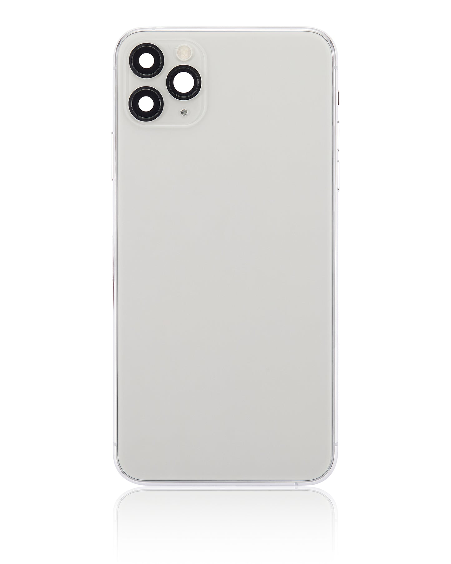 Back Housing W/ Small Components Pre-Installed For iPhone 11 Pro Max (No Logo) (Aftermarket Plus) (Silver)