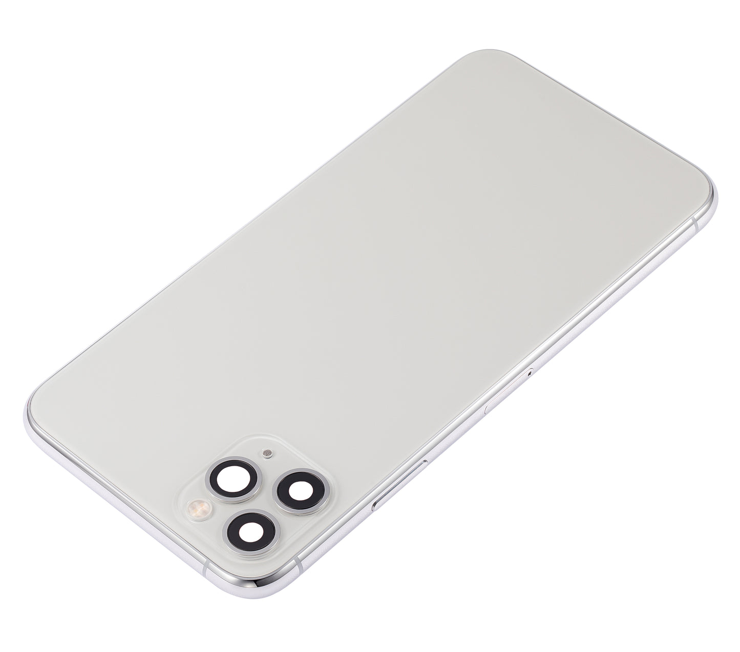 Back Housing W/ Small Components Pre-Installed For iPhone 11 Pro Max (No Logo) (Aftermarket Plus) (Silver)