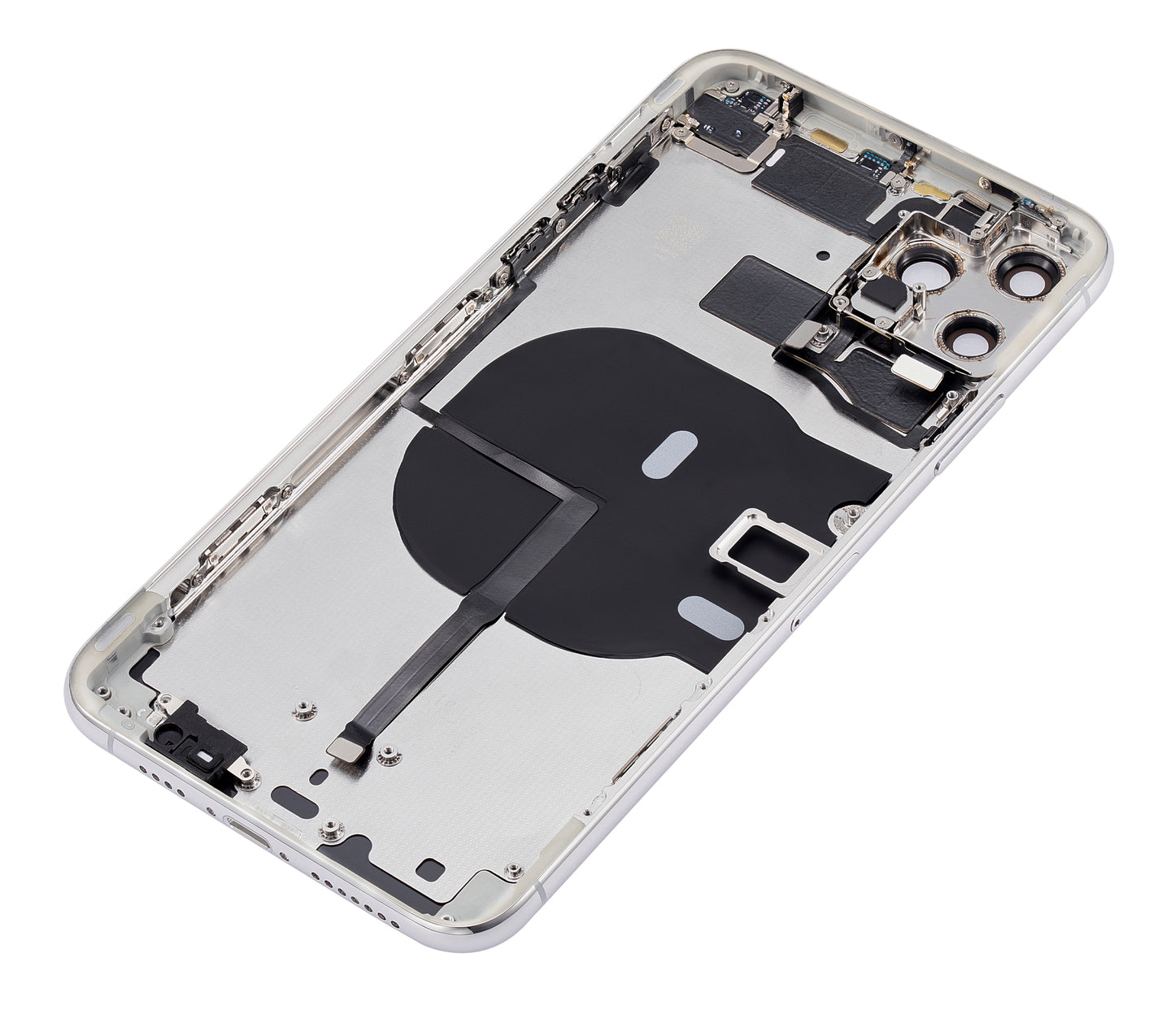 Back Housing W/ Small Components Pre-Installed For iPhone 11 Pro Max (No Logo) (Aftermarket Plus) (Silver)