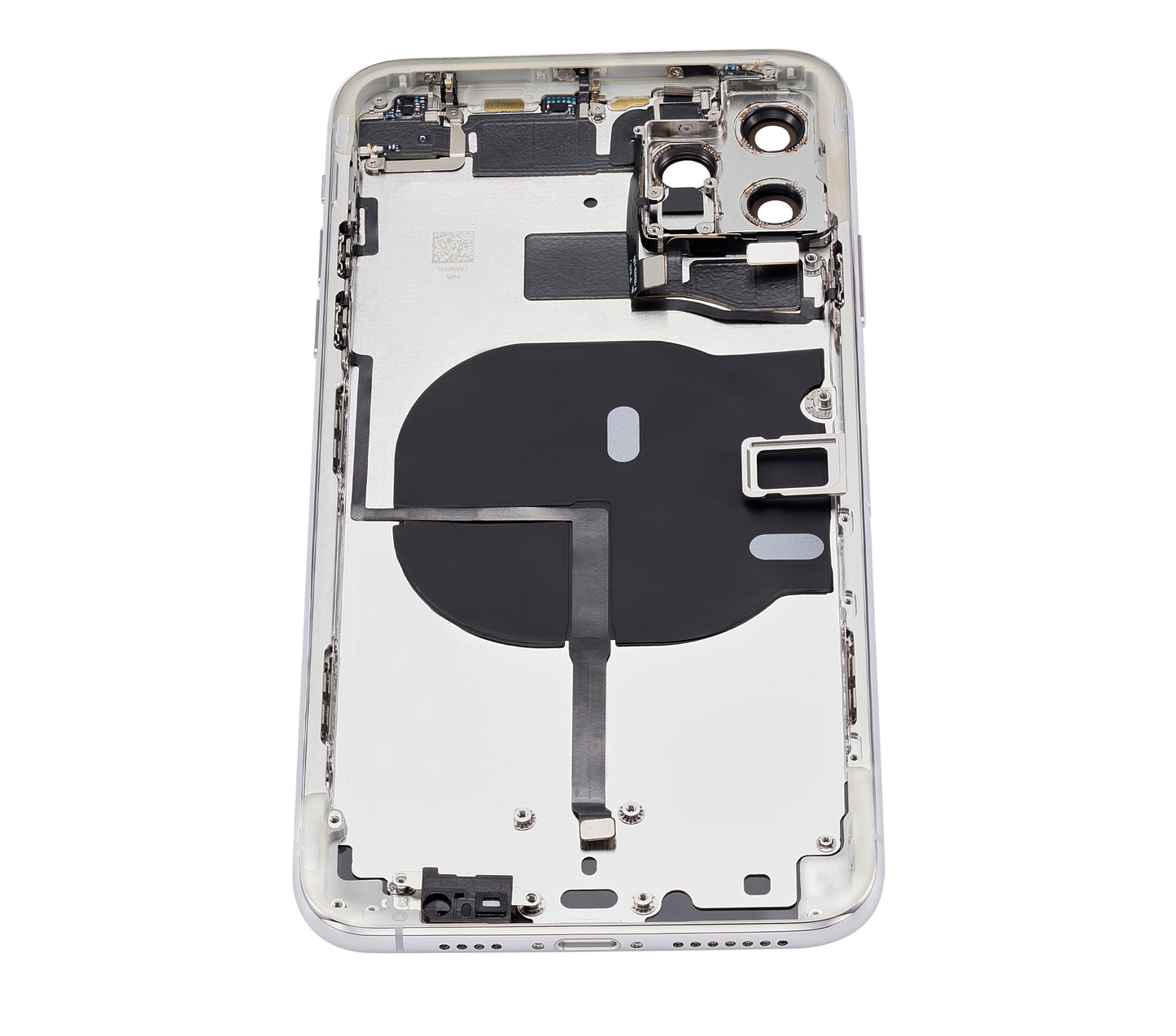 Back Housing W/ Small Components Pre-Installed For iPhone 11 Pro Max (No Logo) (Aftermarket Plus) (Silver)