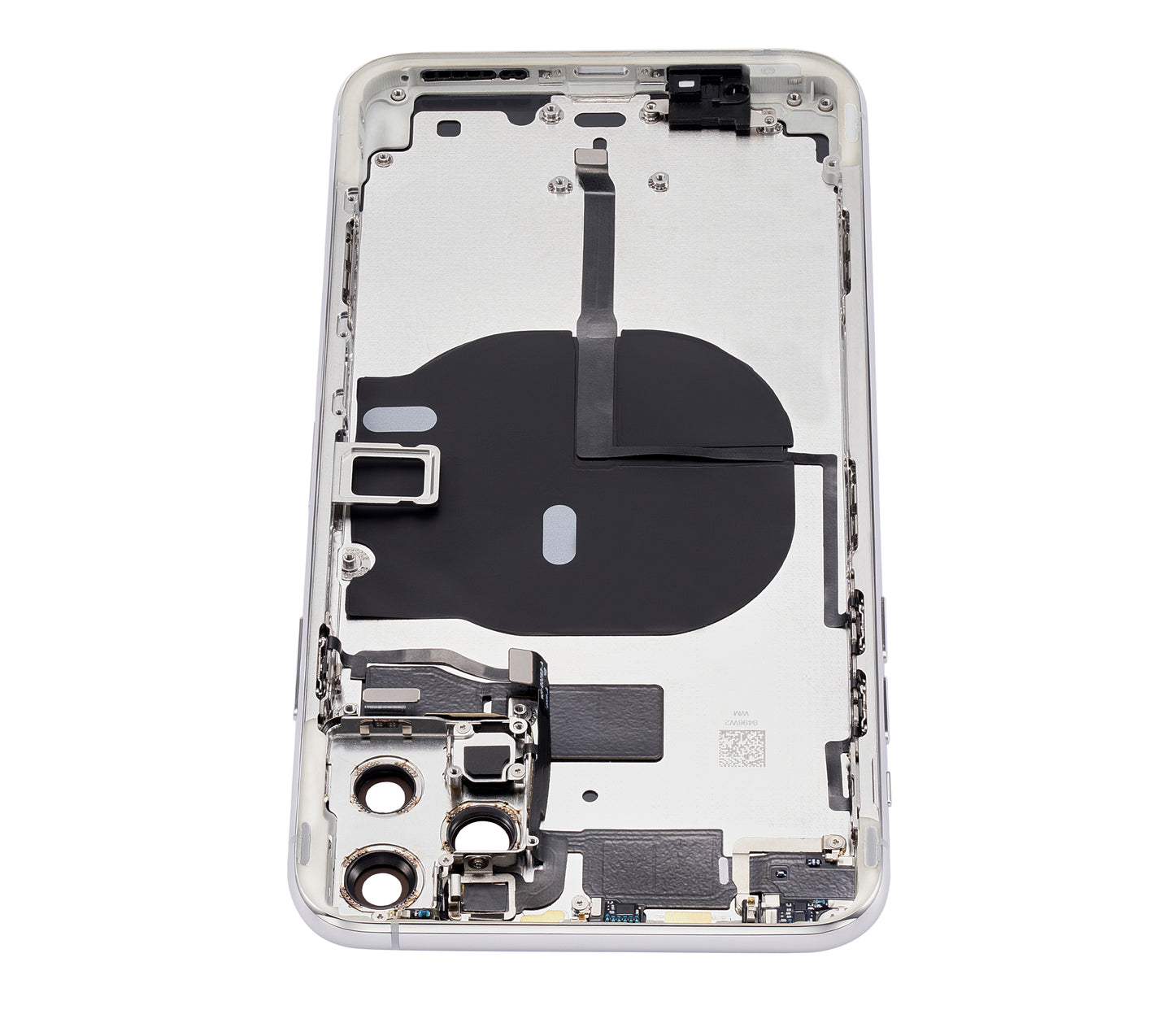 Back Housing W/ Small Components Pre-Installed For iPhone 11 Pro Max (No Logo) (Aftermarket Plus) (Silver)