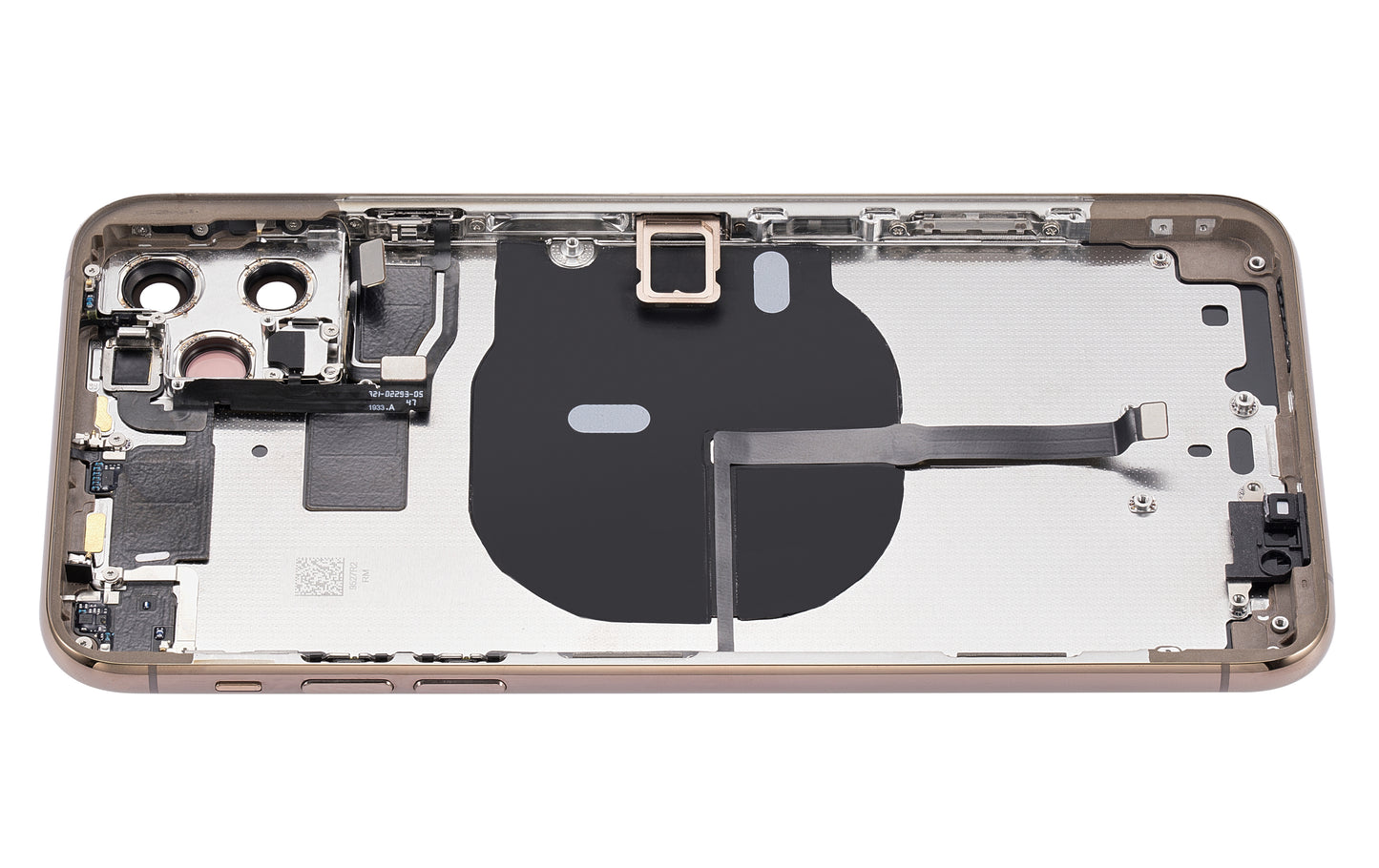 Back Housing W/ Small Components Pre-Installed For iPhone 11 Pro Max (No Logo) (Aftermarket Plus) (Gold)