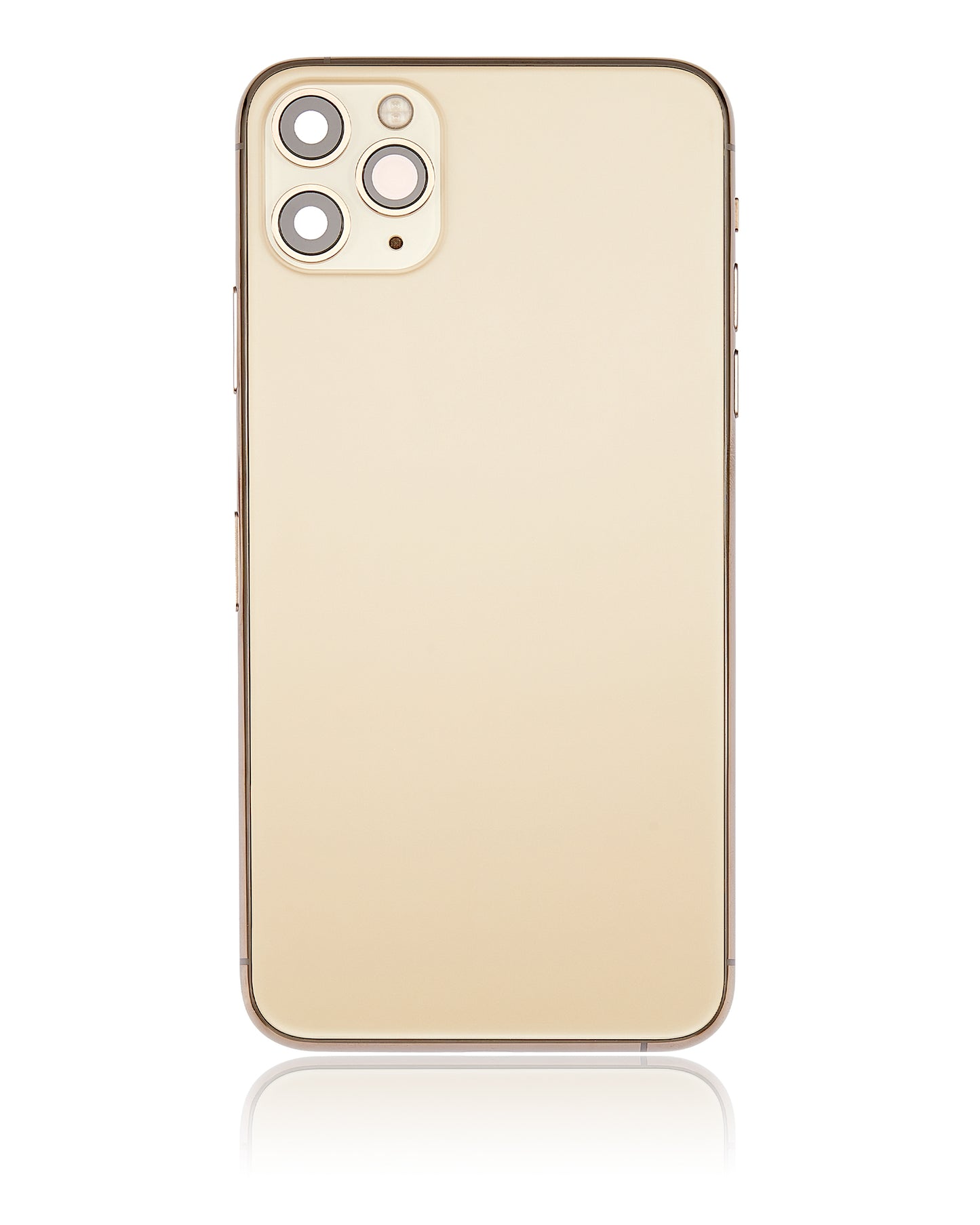 Back Housing W/ Small Components Pre-Installed For iPhone 11 Pro Max (No Logo) (Aftermarket Plus) (Gold)