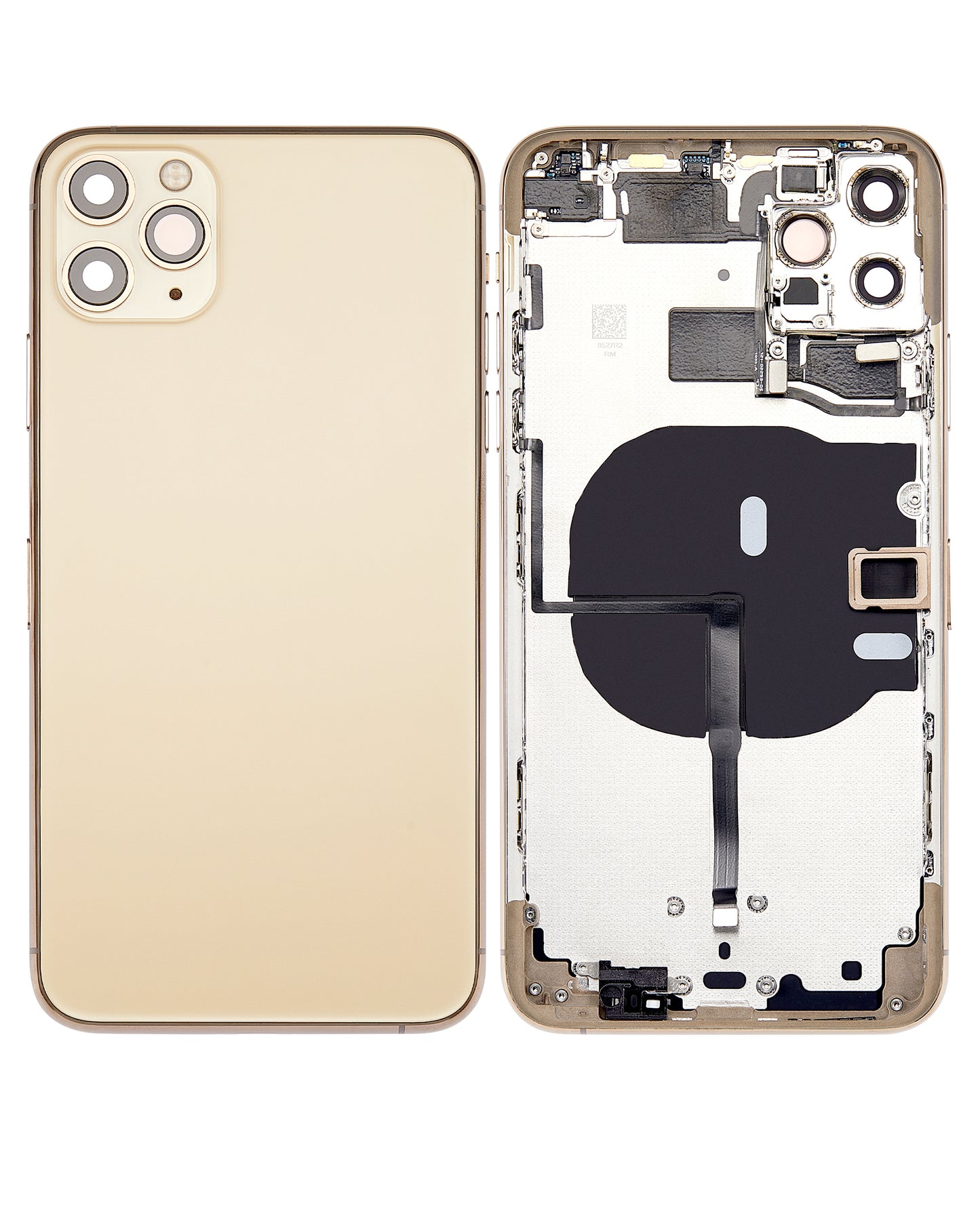 Back Housing W/ Small Components Pre-Installed For iPhone 11 Pro Max (No Logo) (Aftermarket Plus) (Gold)