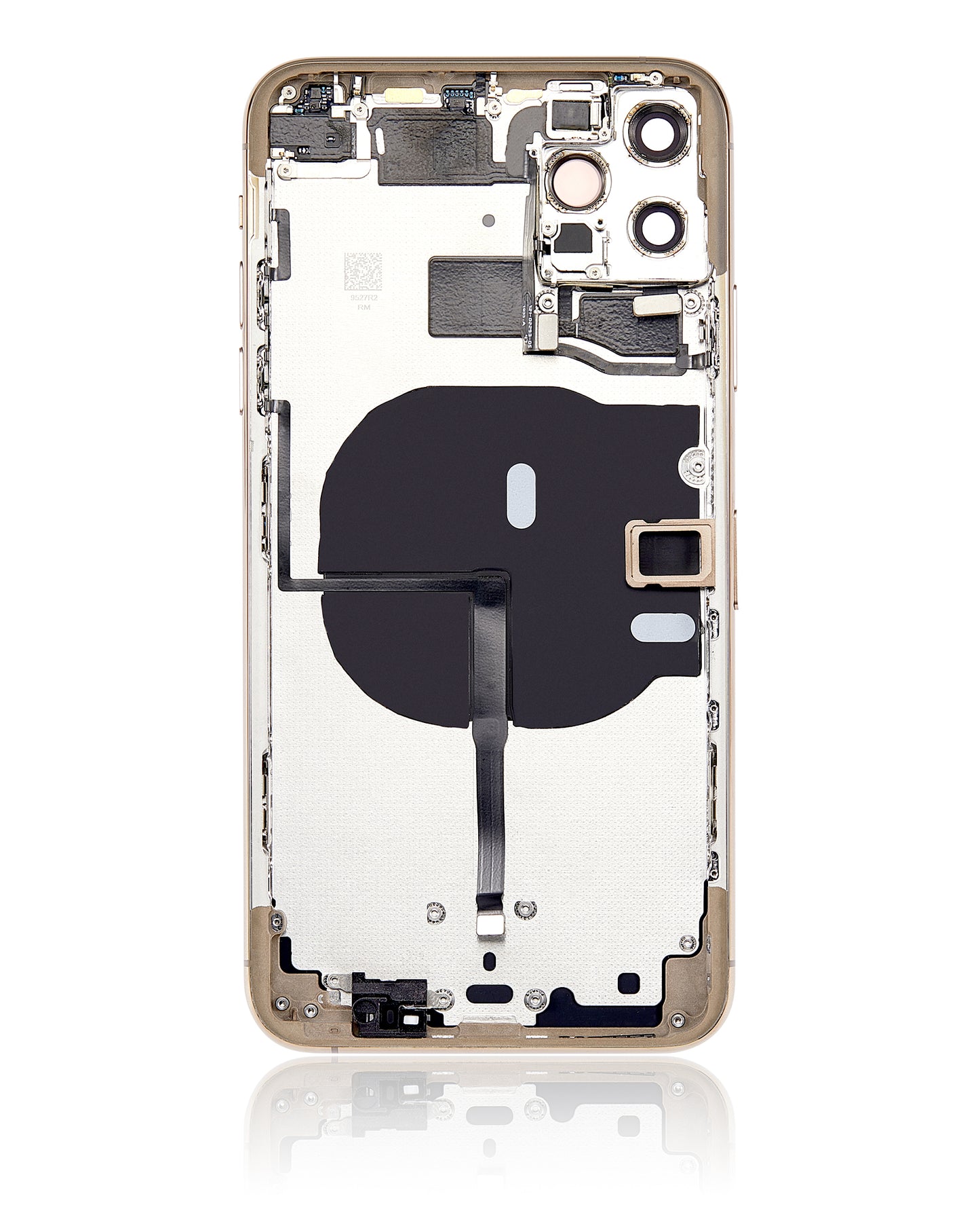 Back Housing W/ Small Components Pre-Installed For iPhone 11 Pro Max (No Logo) (Aftermarket Plus) (Gold)