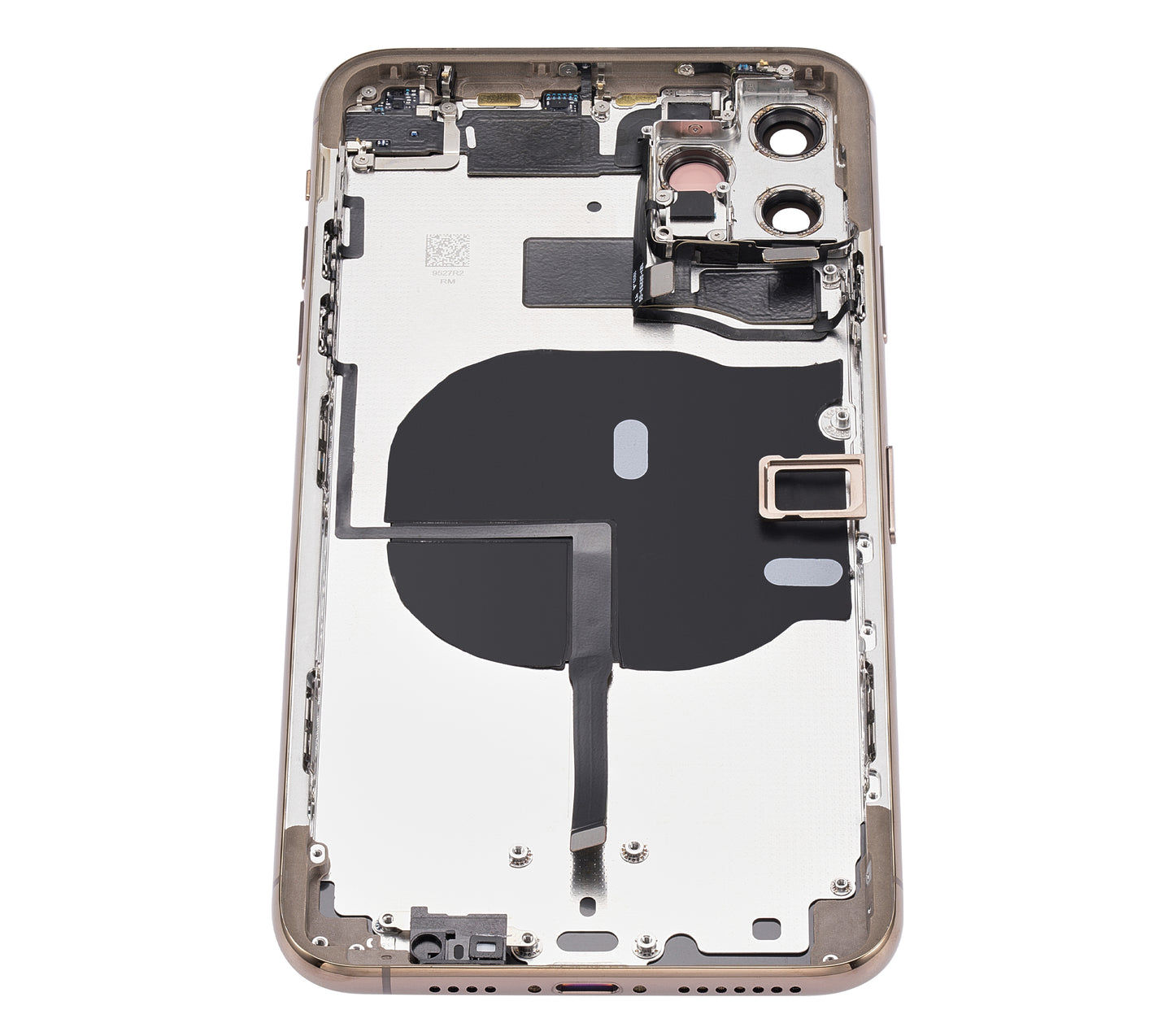 Back Housing W/ Small Components Pre-Installed For iPhone 11 Pro Max (No Logo) (Aftermarket Plus) (Gold)