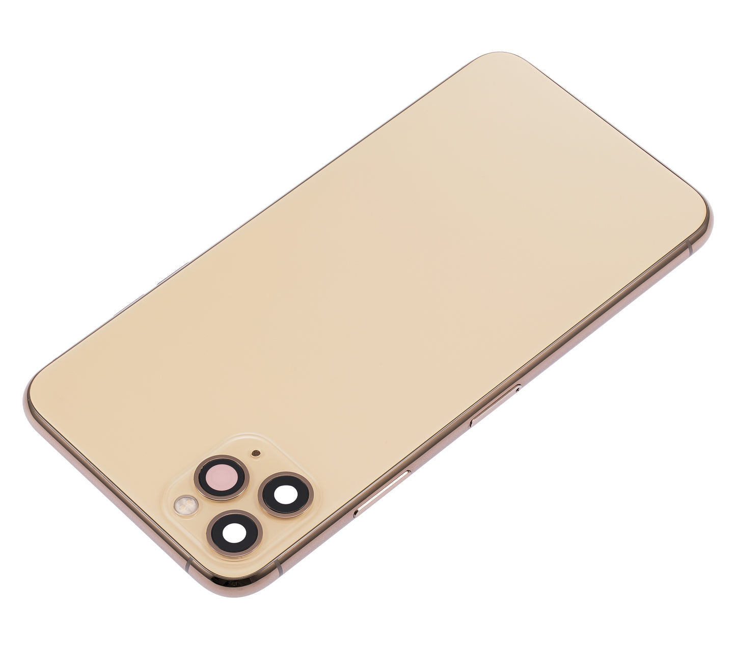 Back Housing W/ Small Components Pre-Installed For iPhone 11 Pro Max (No Logo) (Aftermarket Plus) (Gold)