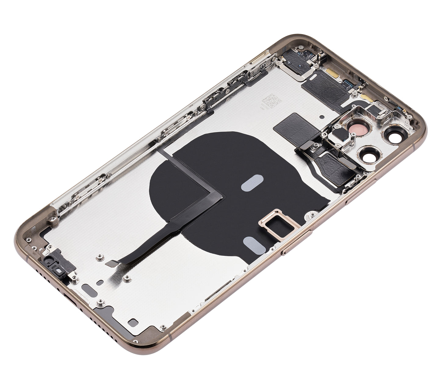 Back Housing W/ Small Components Pre-Installed For iPhone 11 Pro Max (No Logo) (Aftermarket Plus) (Gold)