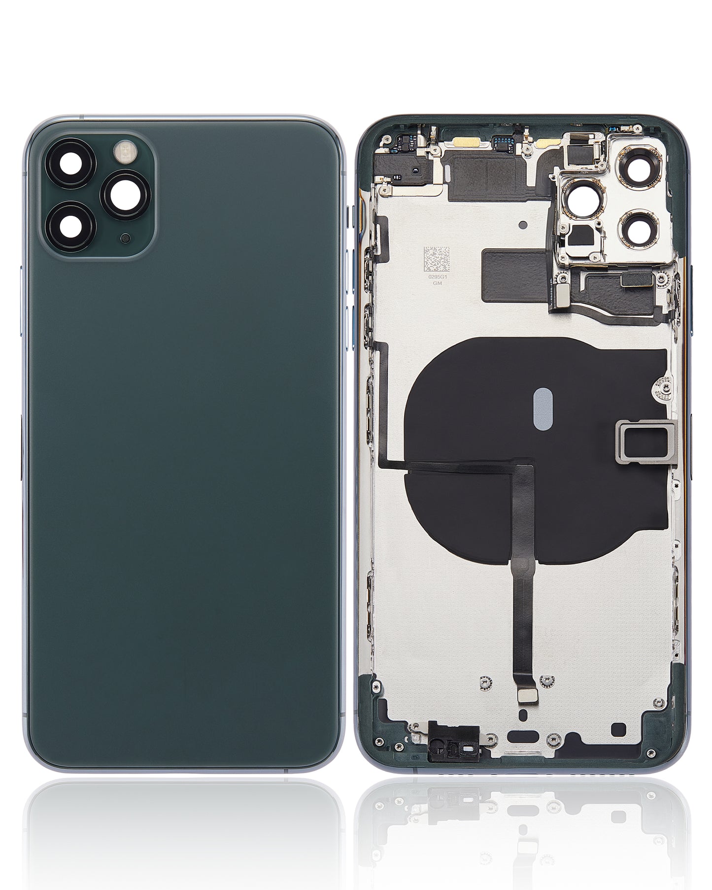 Back Housing W/ Small Components Pre-Installed For iPhone 11 Pro Max (No Logo) (Aftermarket Plus) (Midnight Green)